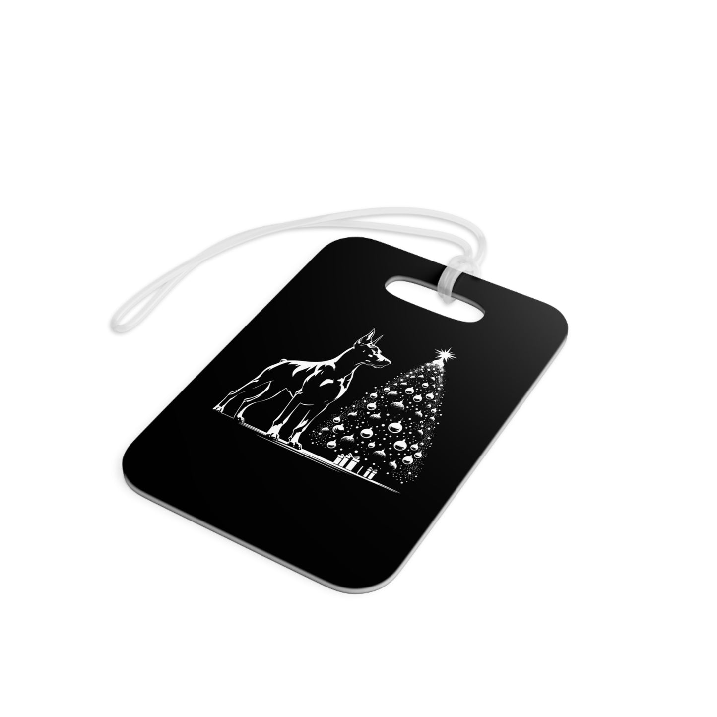 Doberman Christmas Tree Luggage Tag