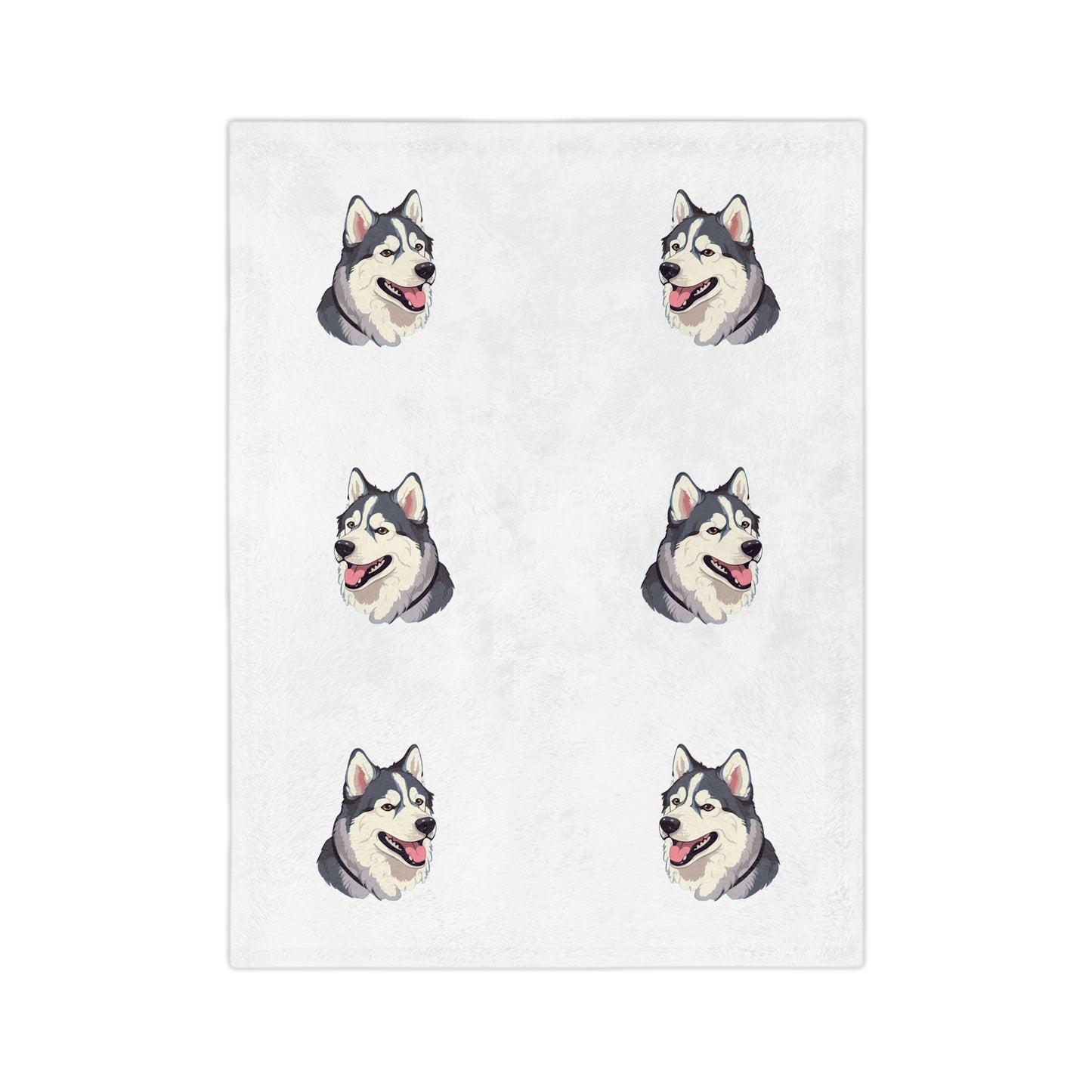 Malamute Head Velveteen Microfiber Blanket
