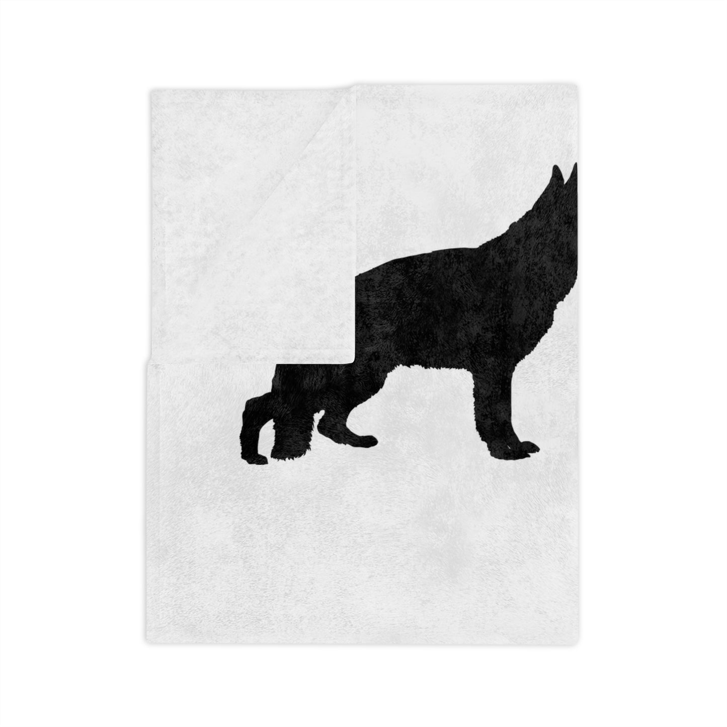 German Shepherd Silhouette Velveteen Microfiber Blanket