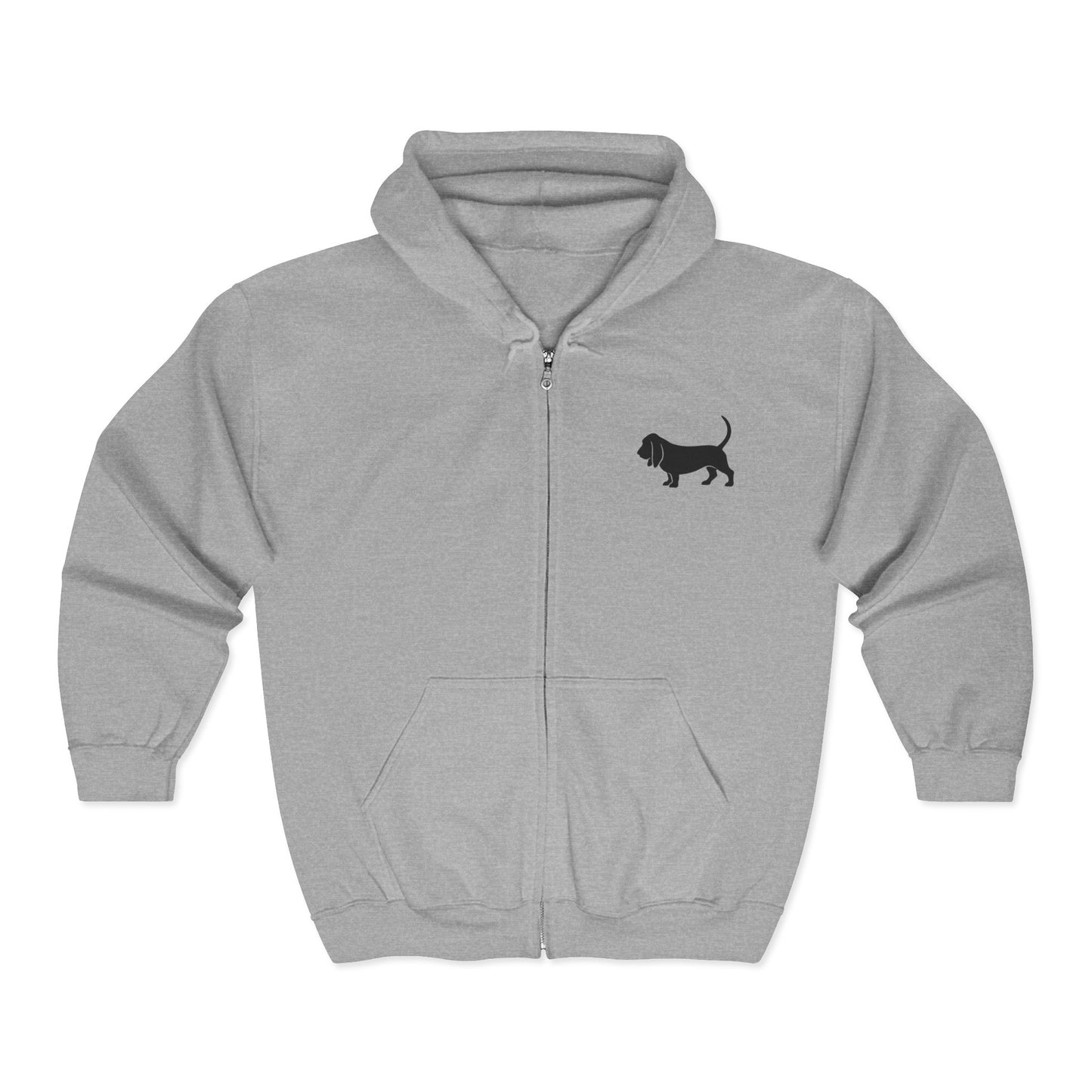 Basset Hound Silhouette Unisex Full Zip Hoodie