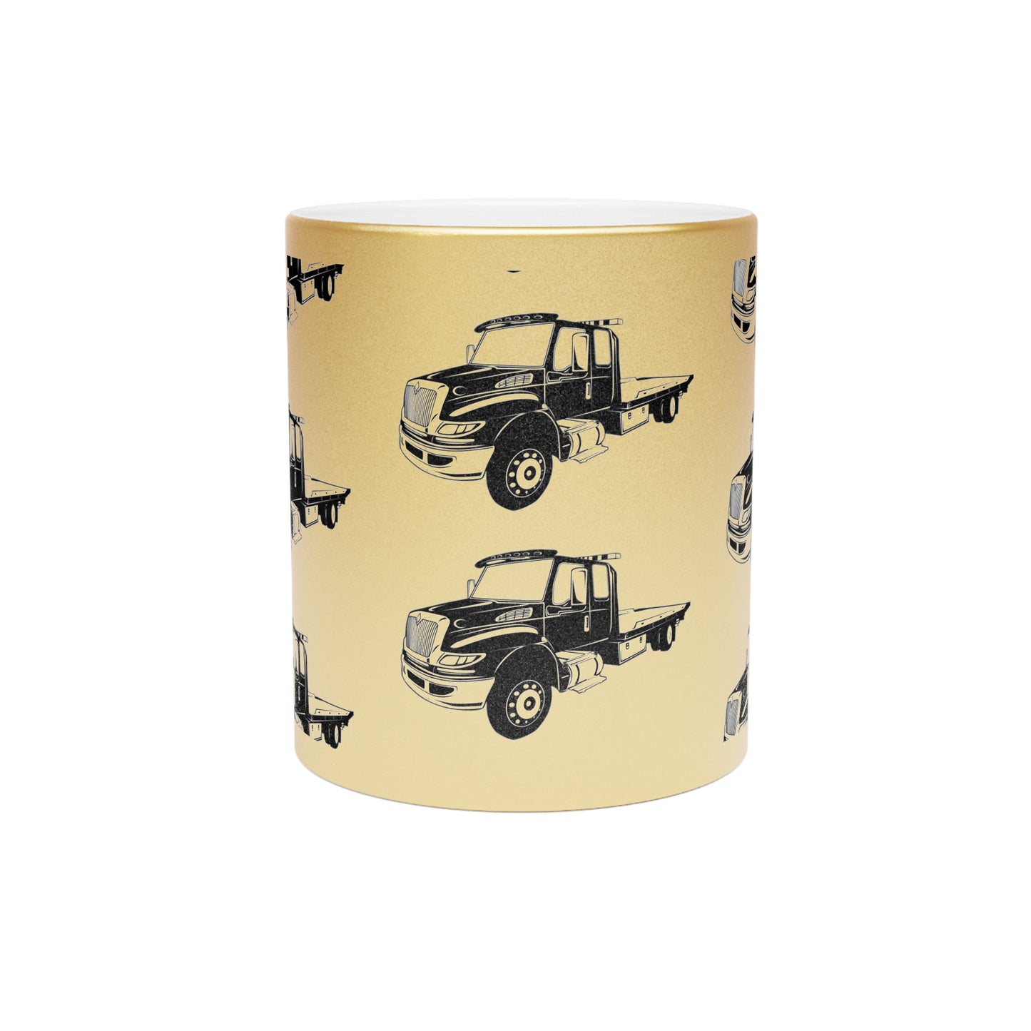 Flatbed Tow Truck Metallic Coffee Mug