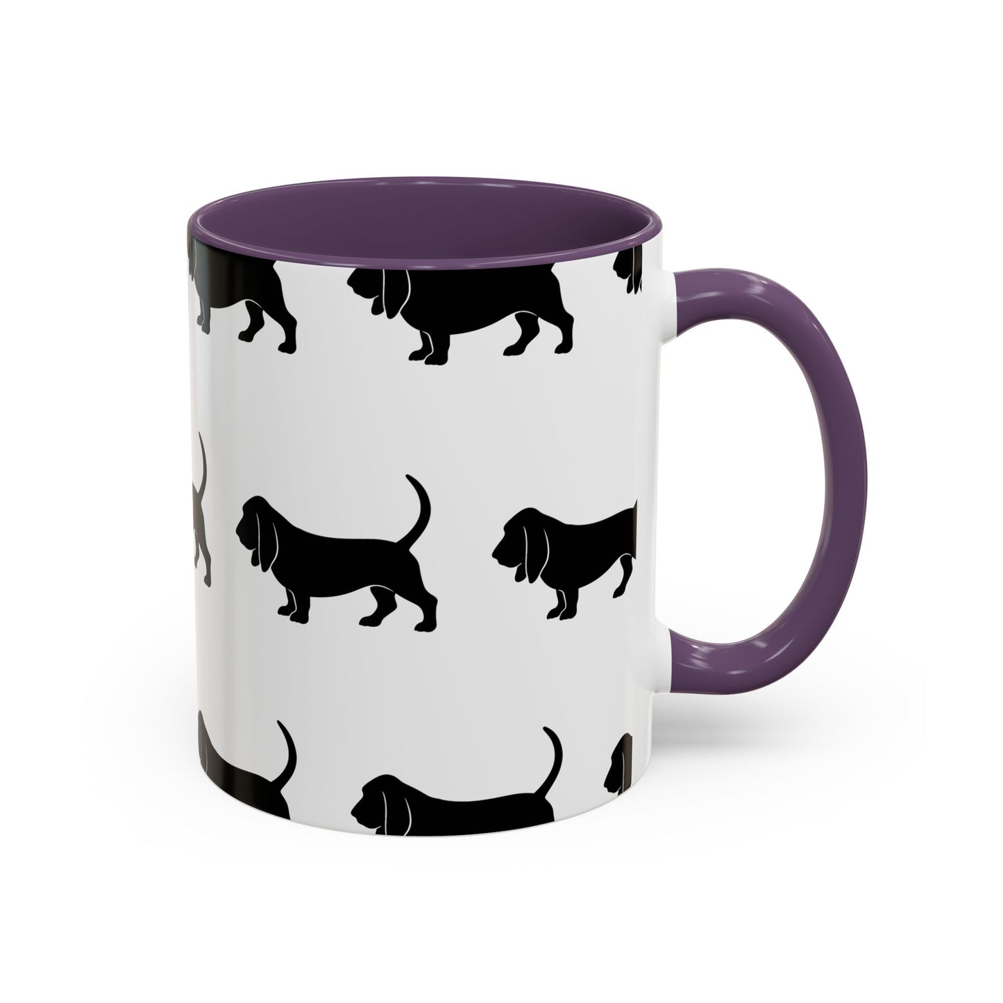 Basset Hound Silhouette 2-Tone Coffee Mug
