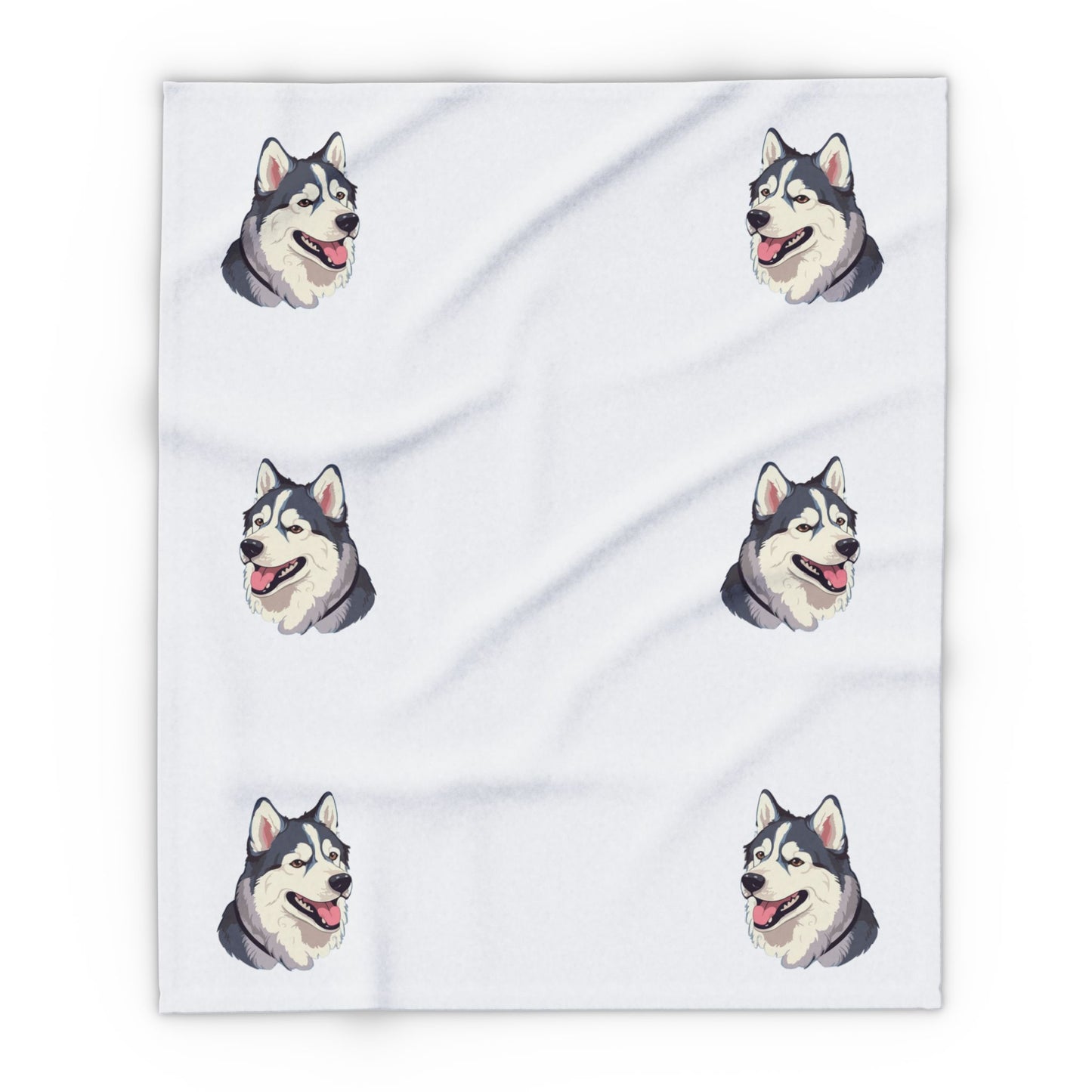 Malamute Head Arctic Fleece Blanket