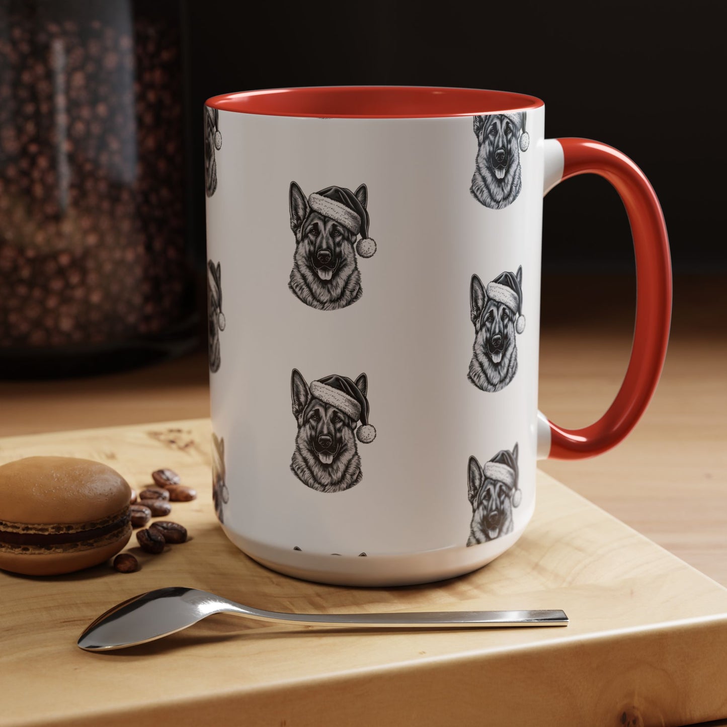 Santa Paws German Shepherd 2-Tone Coffee Mug
