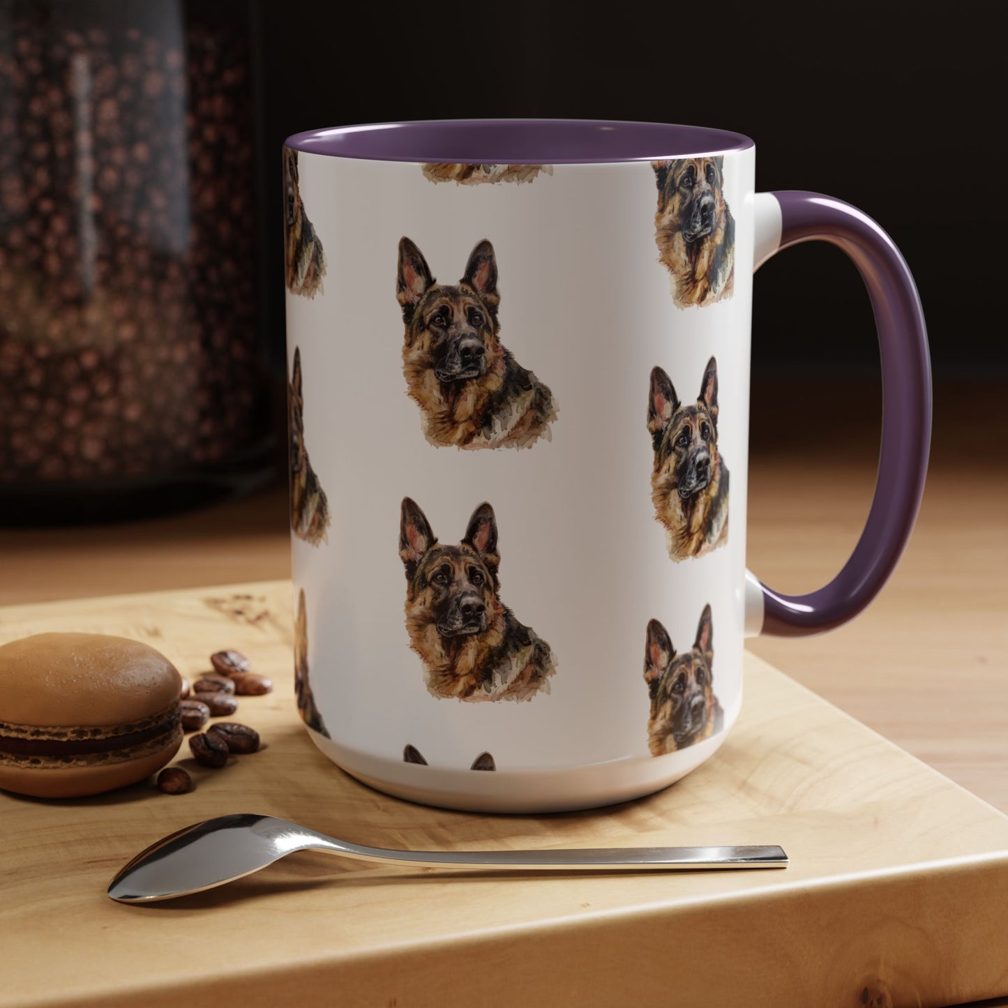 German Shepherd Head 2-Tone Coffee Mug