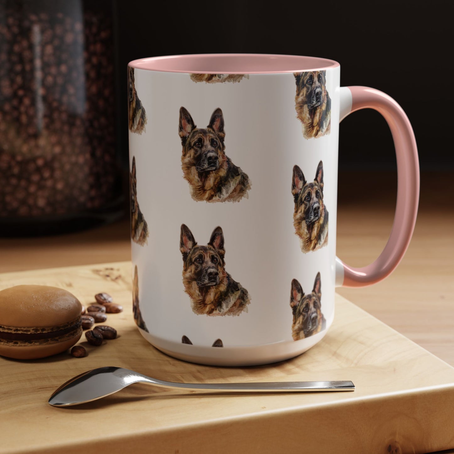 German Shepherd Head 2-Tone Coffee Mug