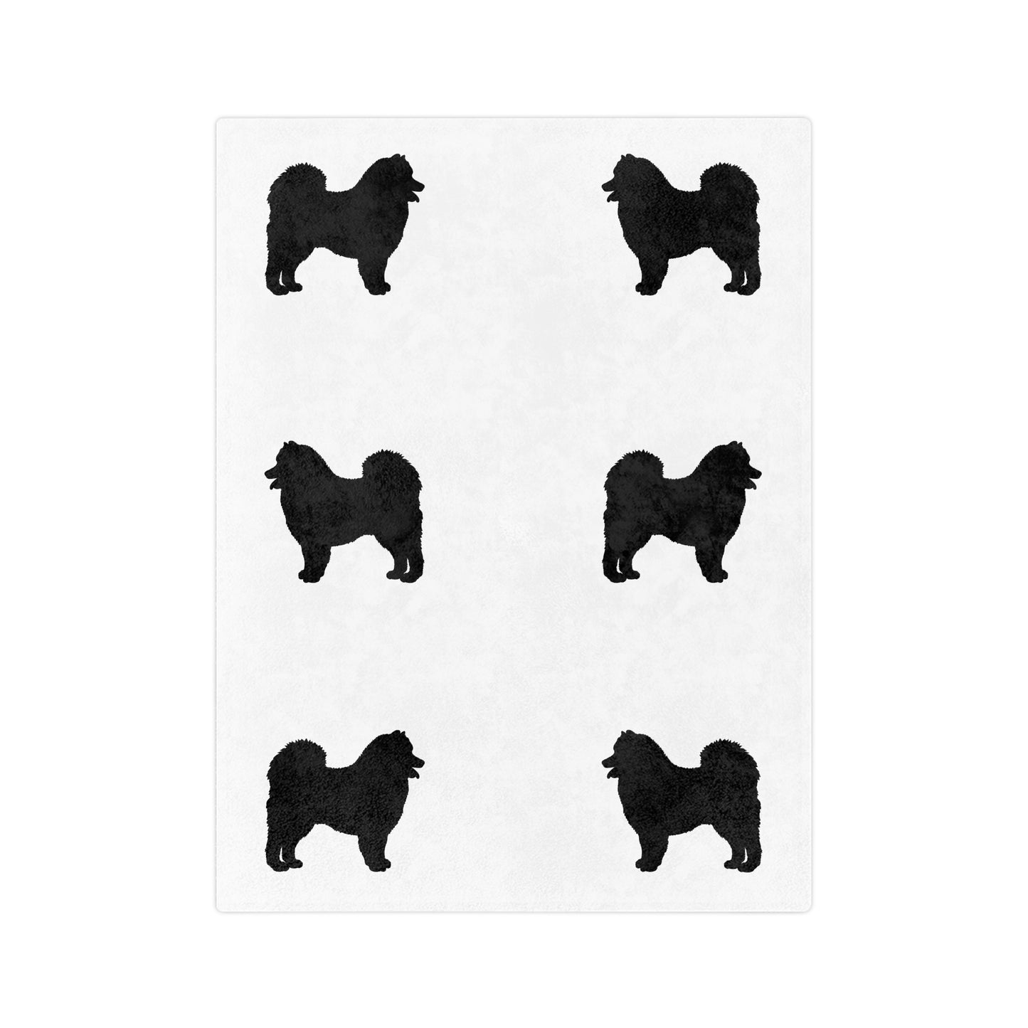 Samoyed Silhouette Velveteen Microfiber Blanket