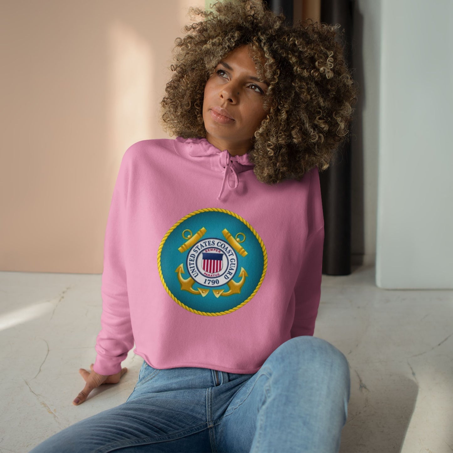 US Coast Guard Women's Crop Hoodie