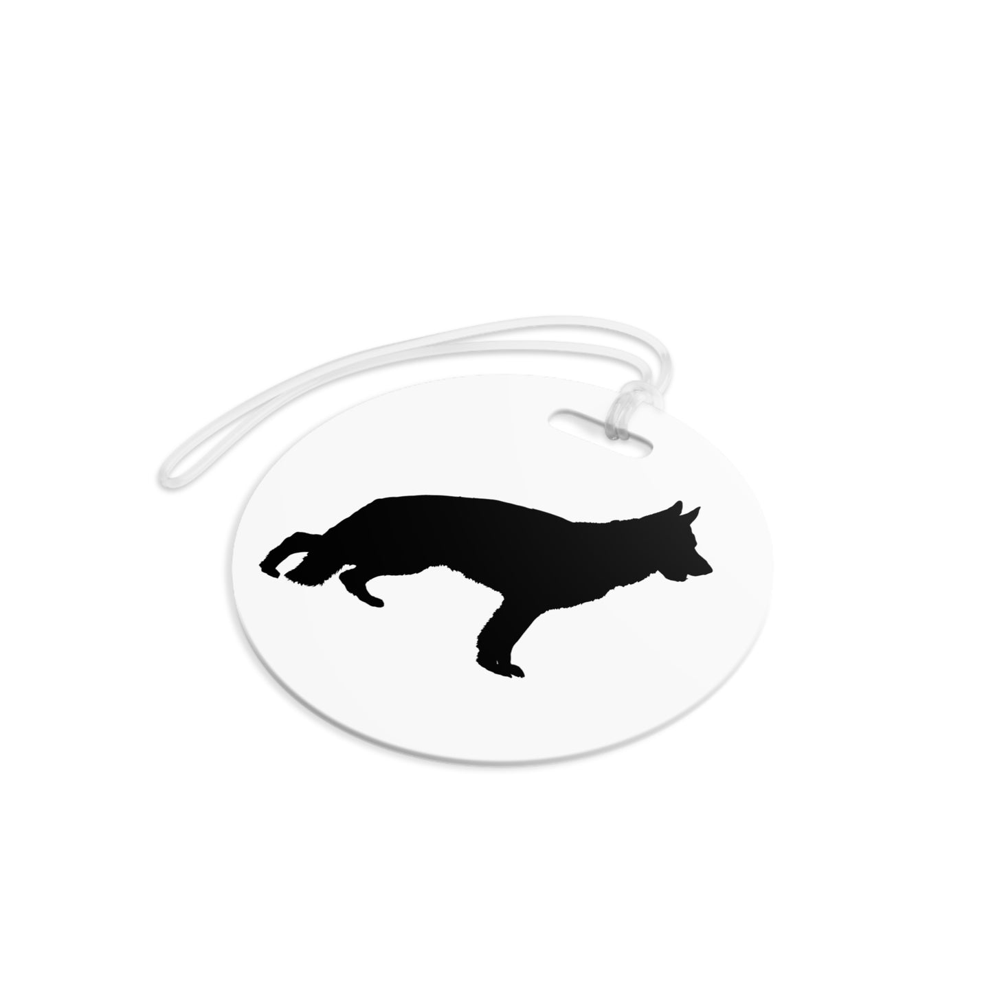 German Shepherd Silhouette Luggage Tag