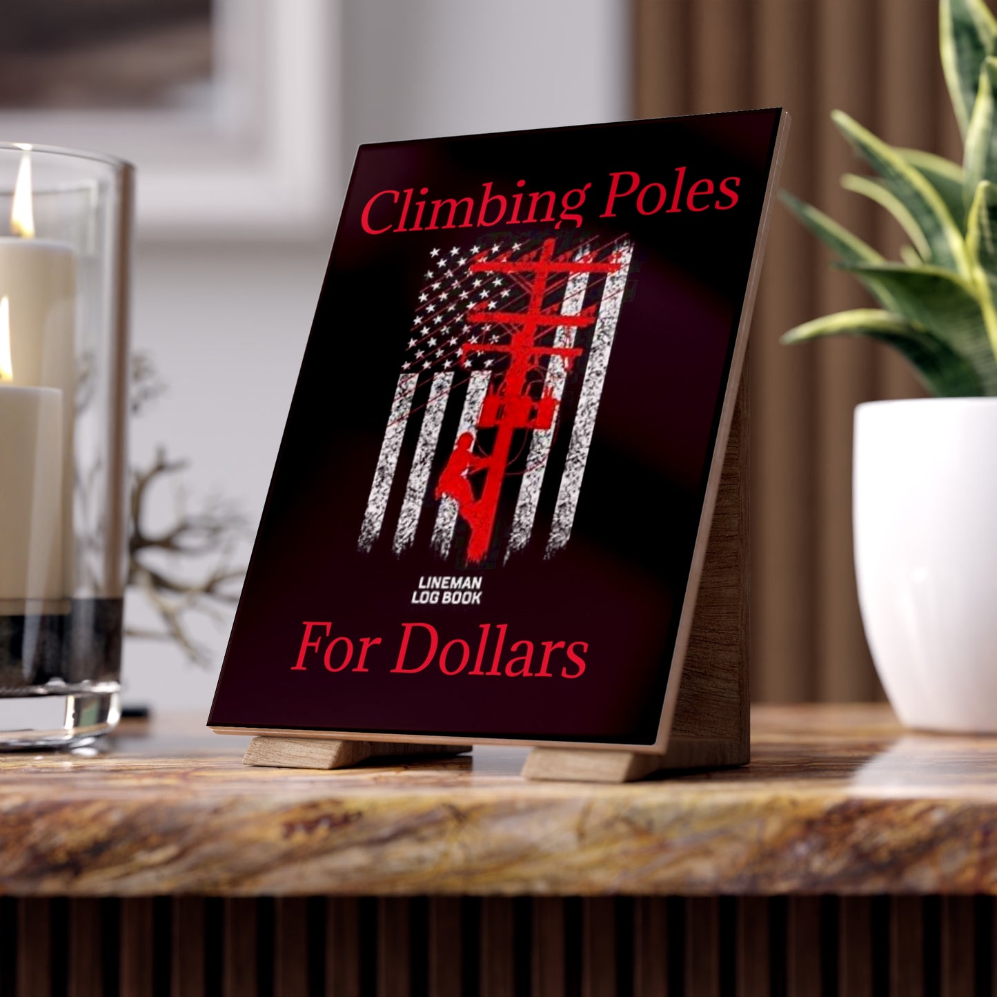Climbing Poles Ceramic Photo Tile