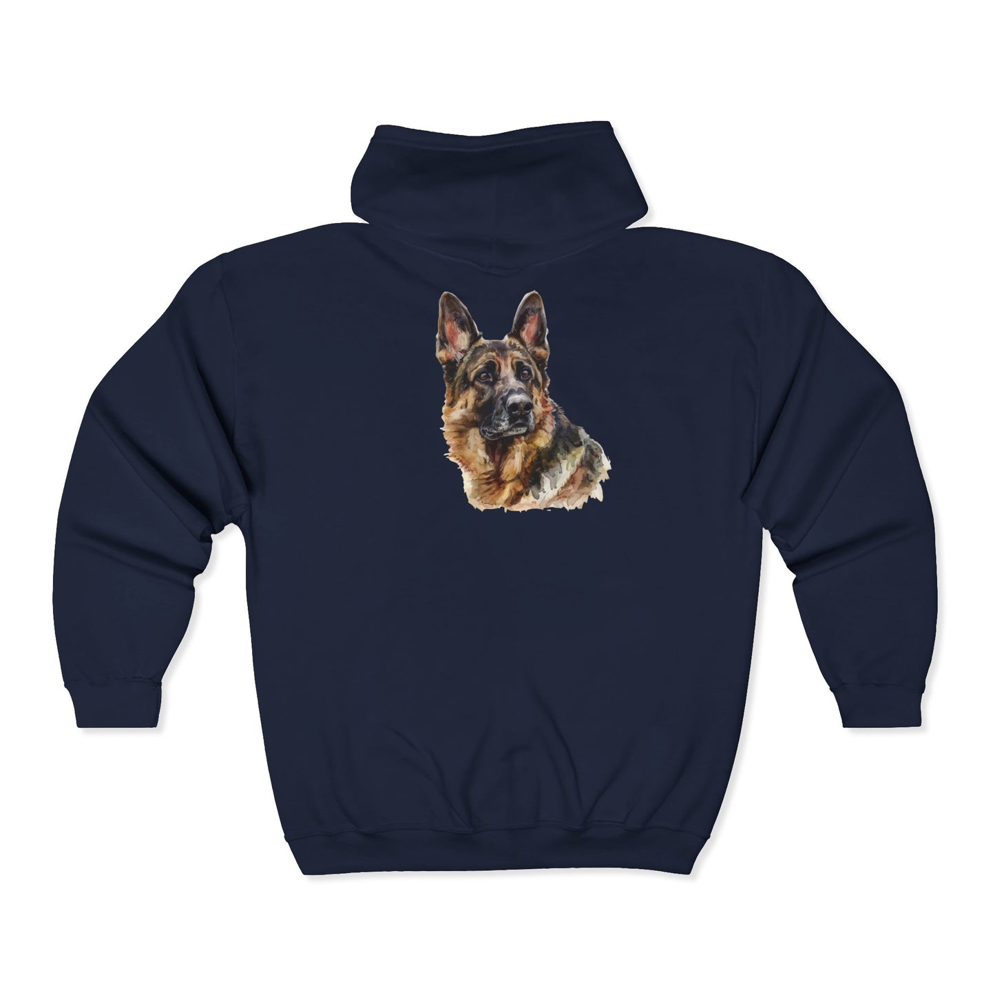 German Shepherd Head Unisex Full Zip Hoodie