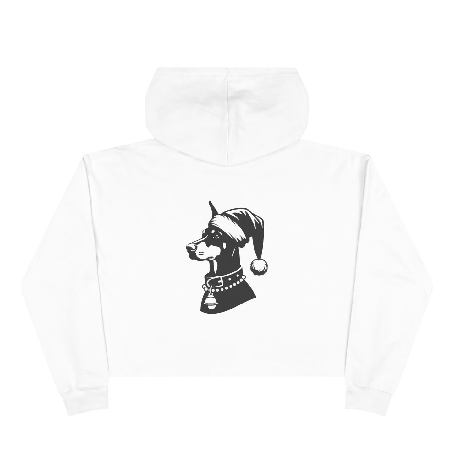Santa Paws Doberman Women's Crop Hoodie