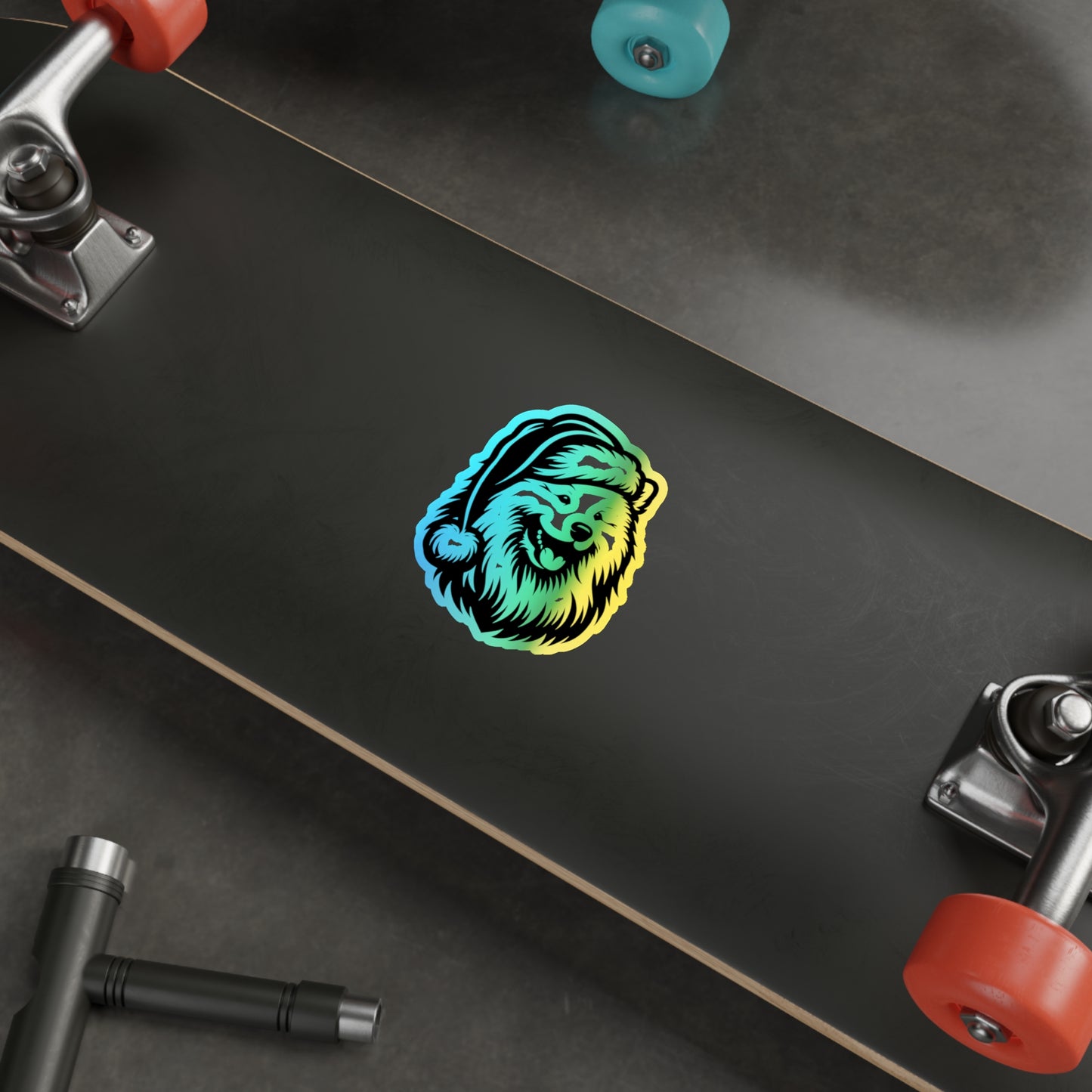 Santa Paws Samoyed Holographic Sticker