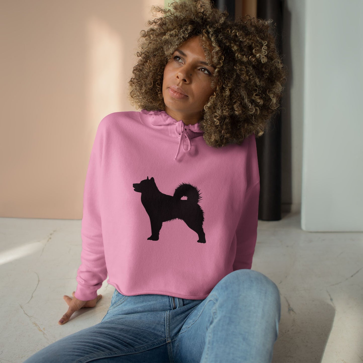 Malamute Silhouette Women's Crop Hoodie