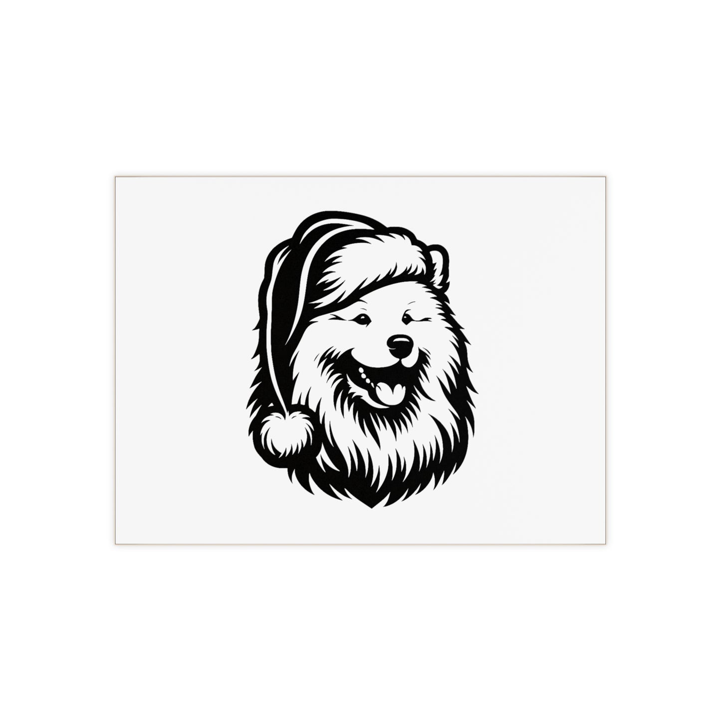 Santa Paws Samoyed Ceramic Photo Tile