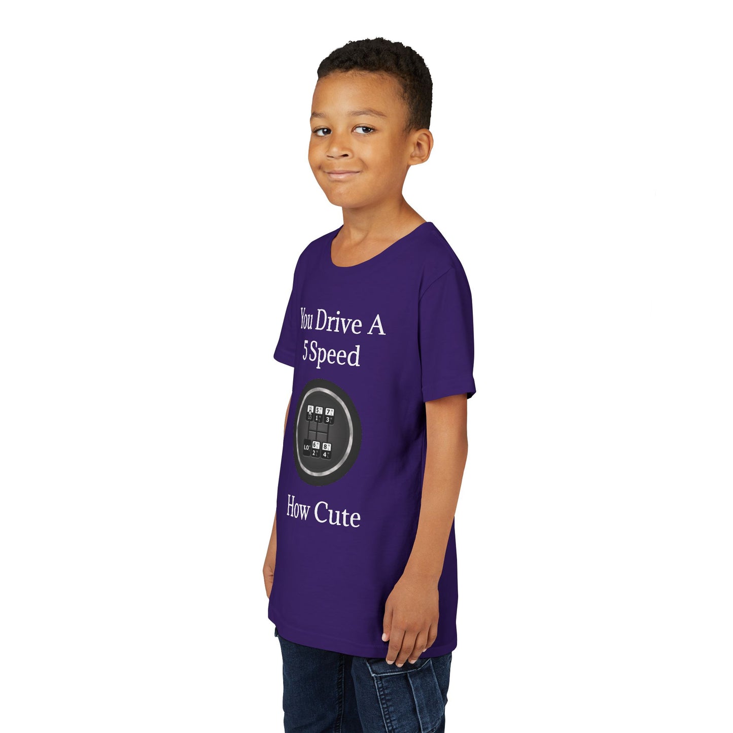 5 Speed How Cute Youth Unisex Short Sleeve Crewneck Tee