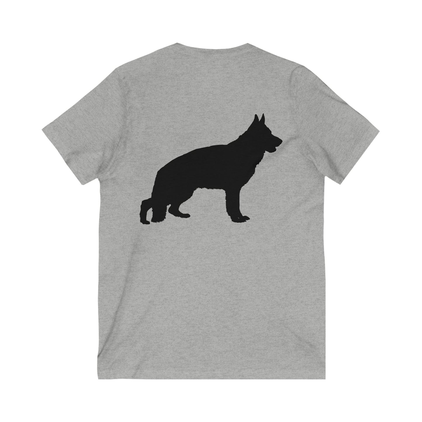 German Shepherd Silhouette Unisex Short Sleeve V-Neck Tee