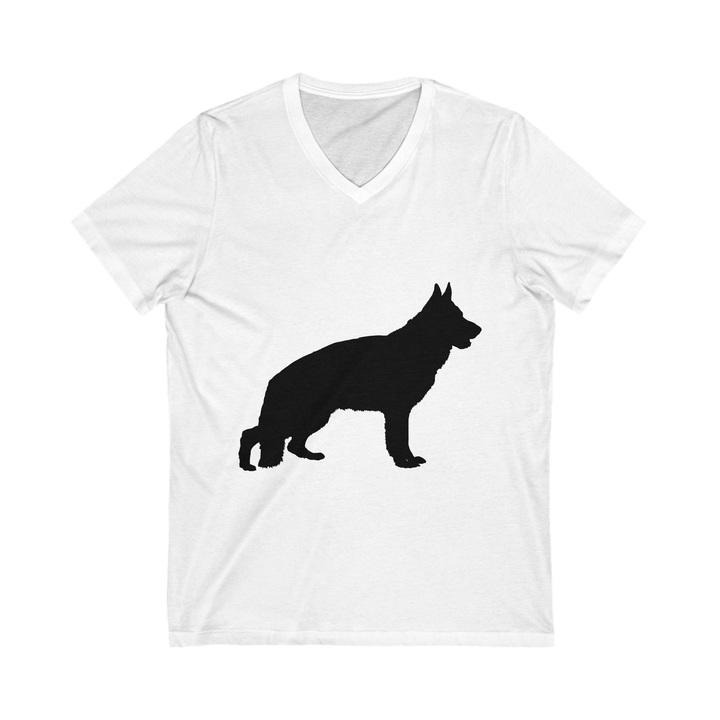German Shepherd Silhouette Unisex Short Sleeve V-Neck Tee