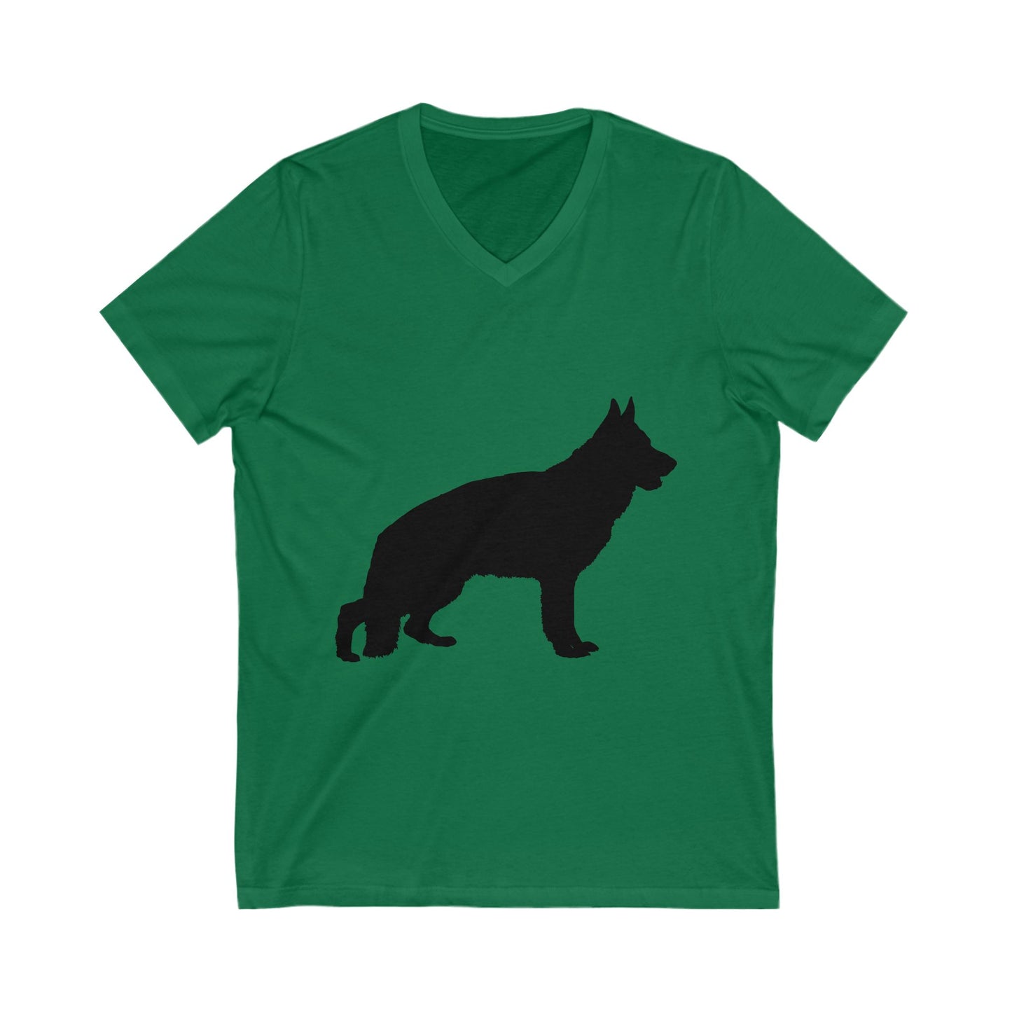 German Shepherd Silhouette Unisex Short Sleeve V-Neck Tee