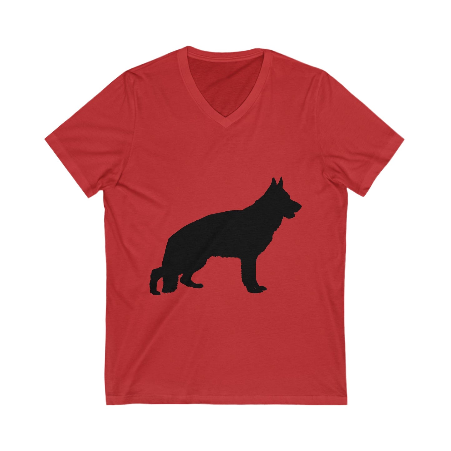 German Shepherd Silhouette Unisex Short Sleeve V-Neck Tee
