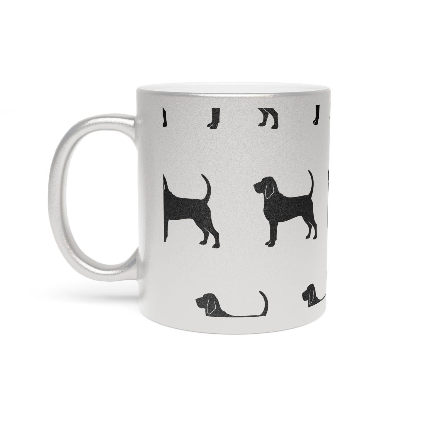 Bloodhound Silhouette Metallic Coffee Mug