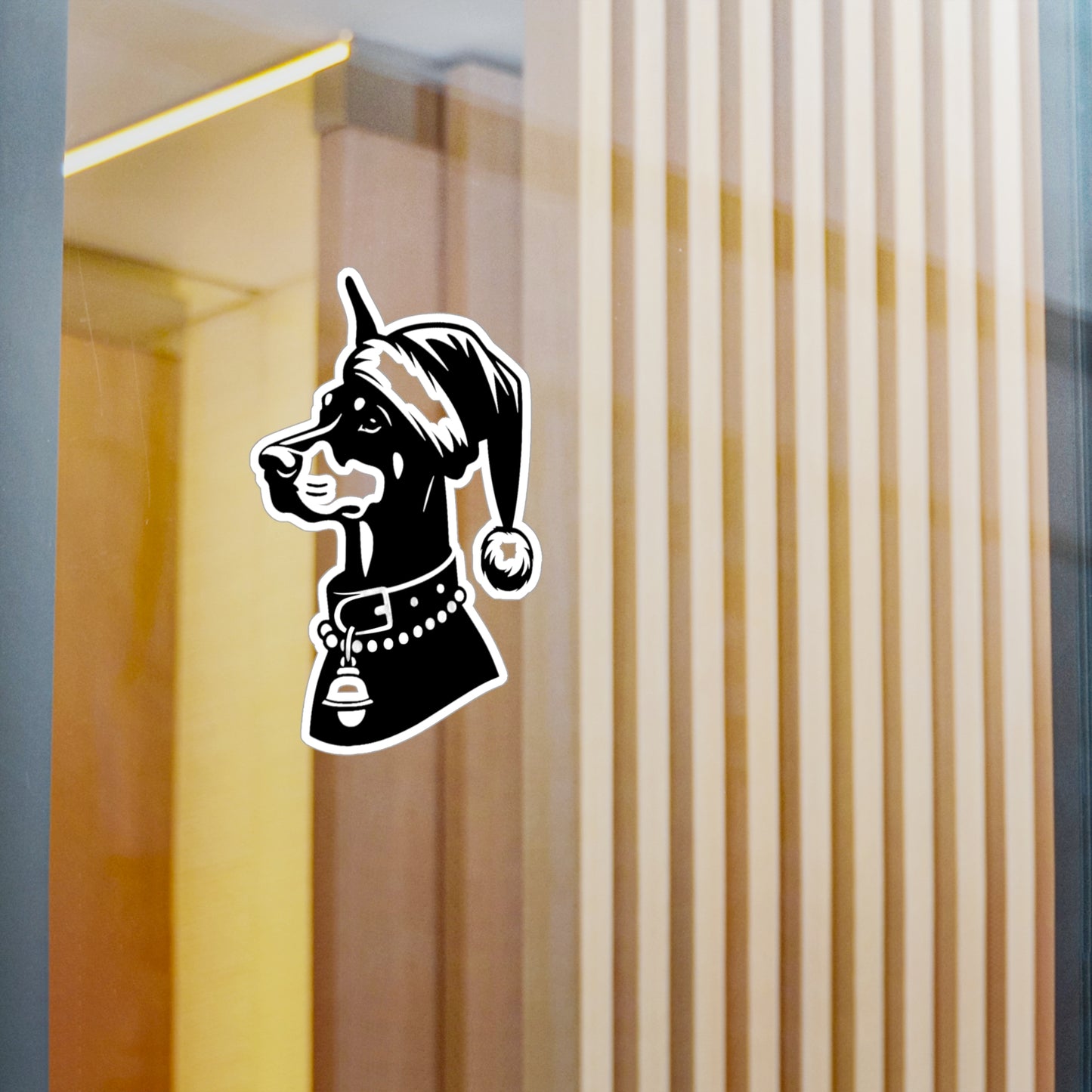 Santa Paws Doberman Vinyl Decal
