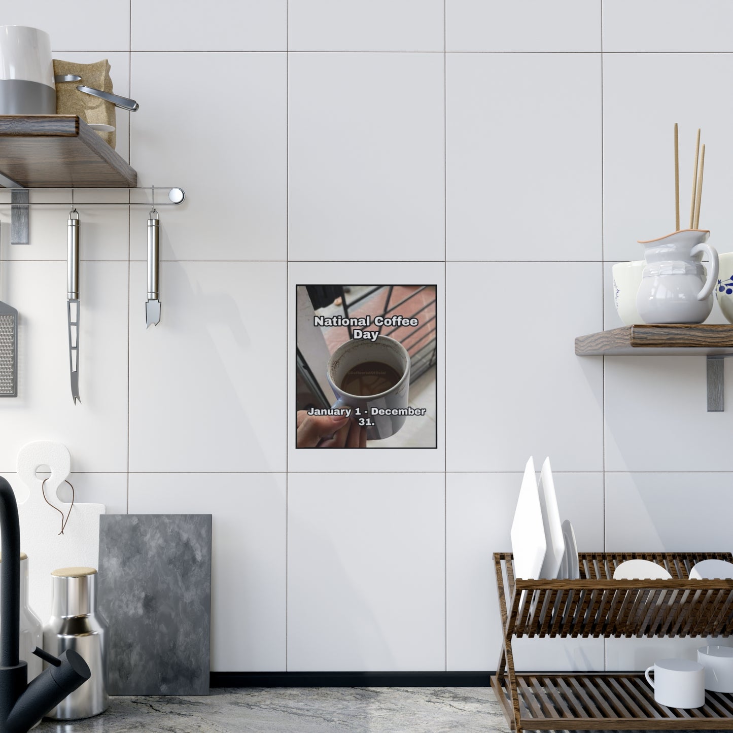 National Coffee Day Ceramic Photo Tile