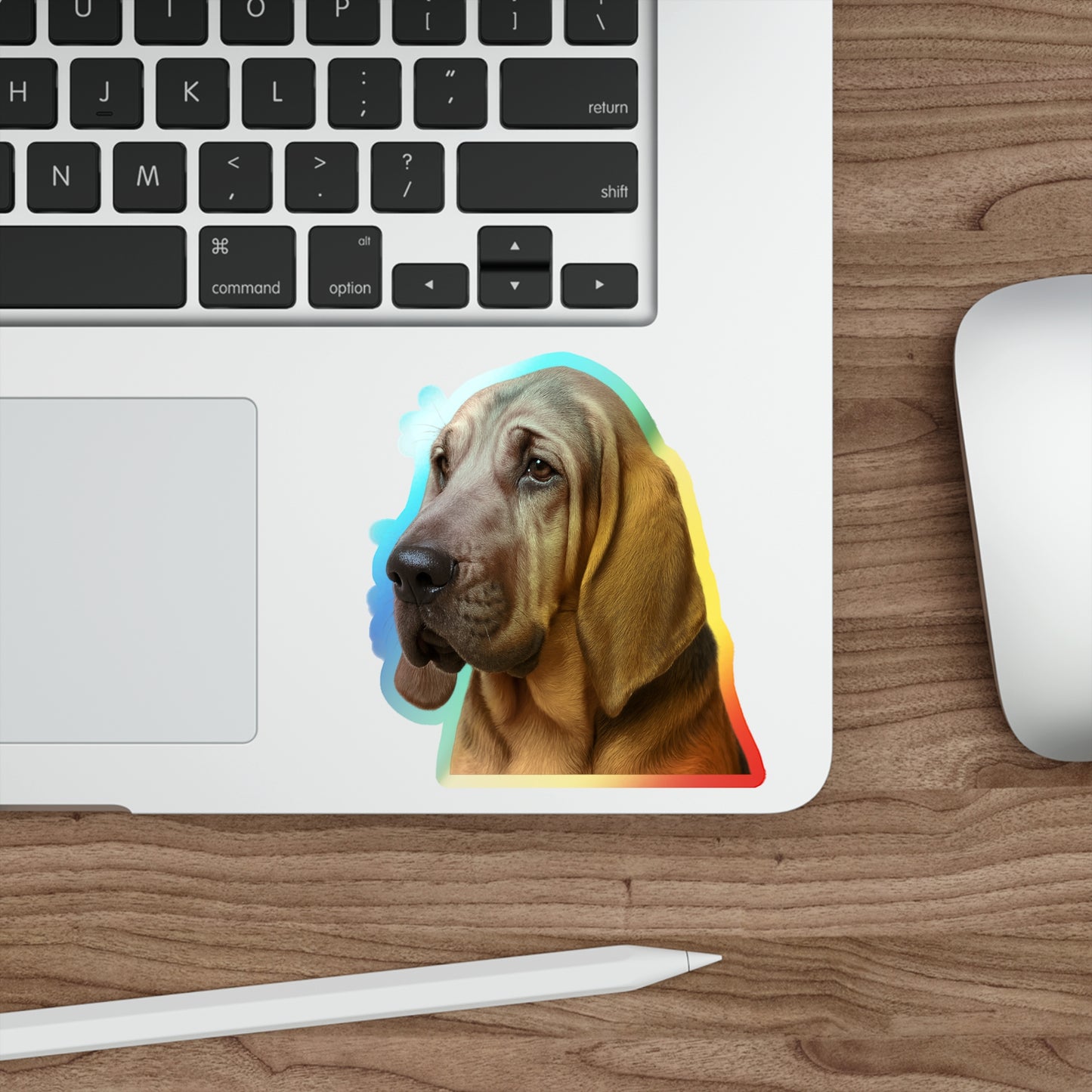 Bloodhound Head Holographic Sticker