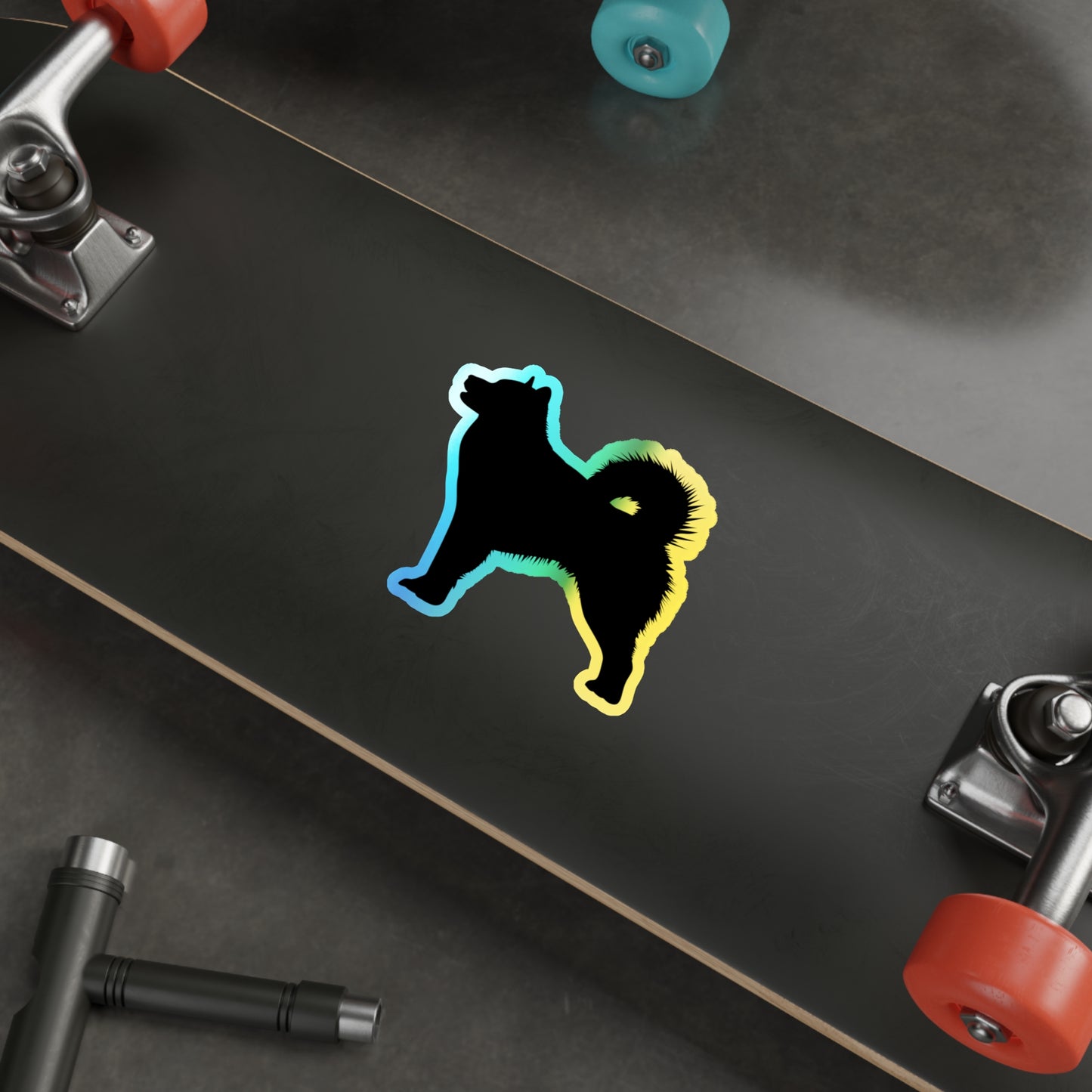 Malamute Silhouette Holographic Sticker