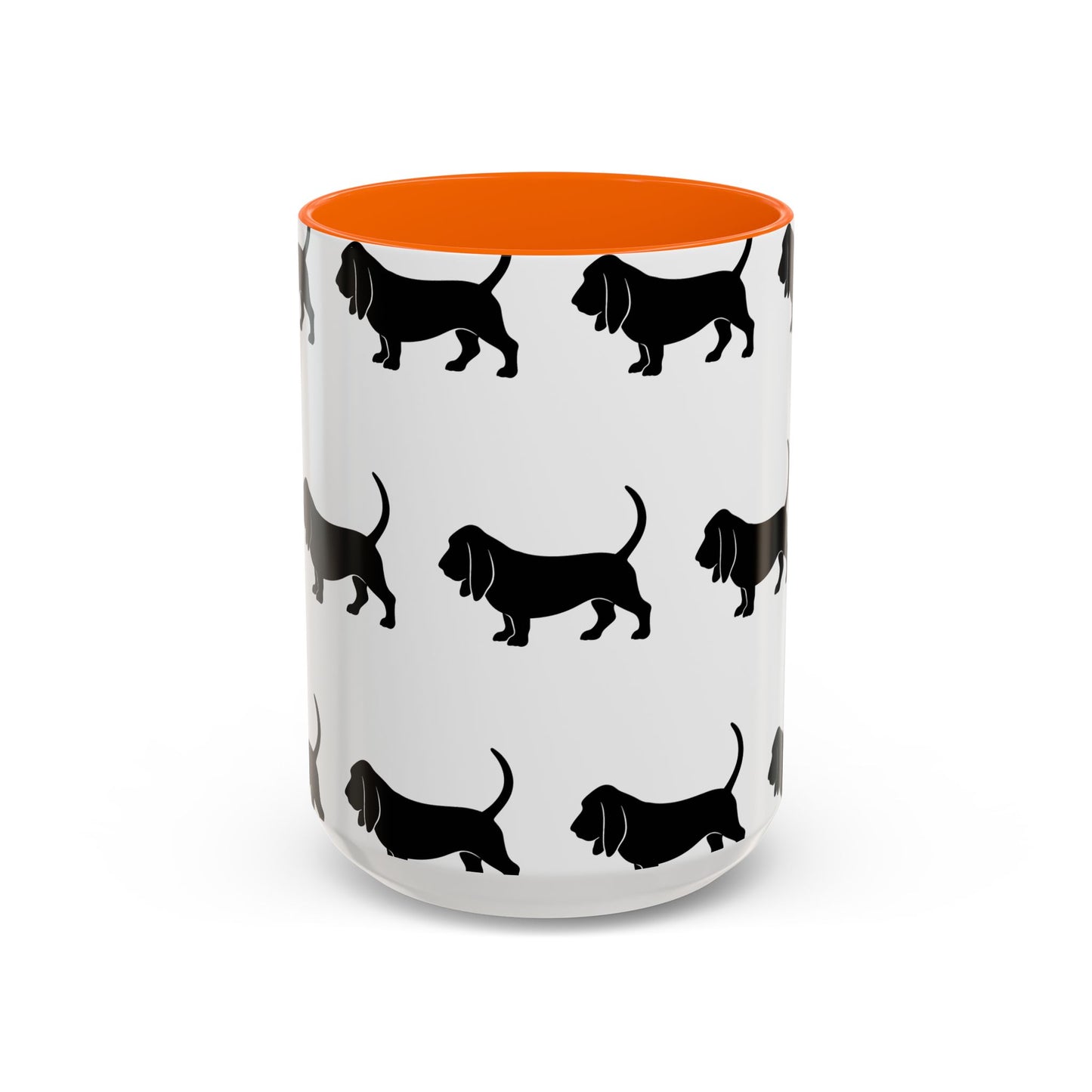 Basset Hound Silhouette 2-Tone Coffee Mug
