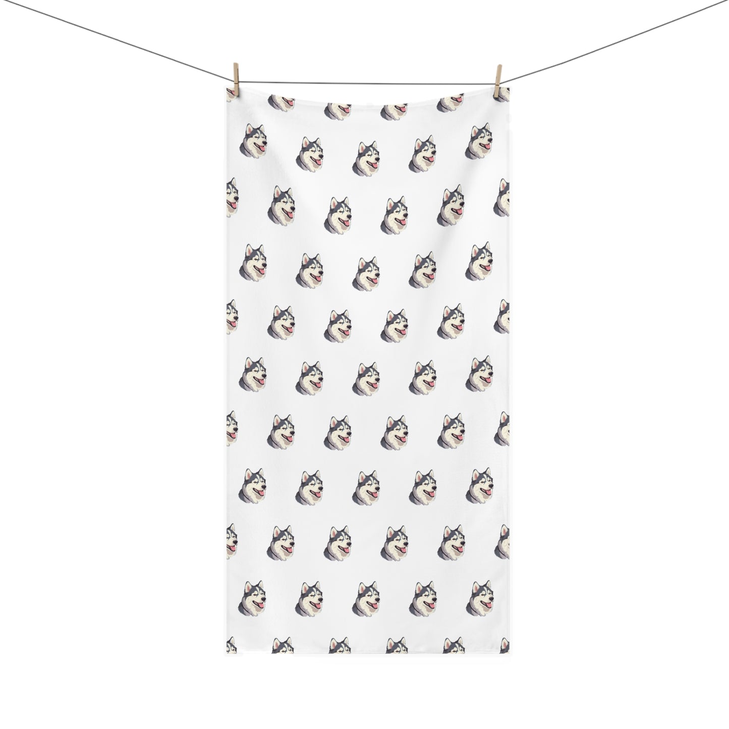 Malamute Head Mink-Cotton Beach Towel