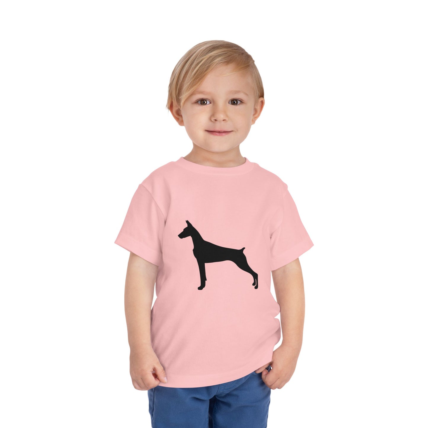 Doberman Silhouette Toddler Unisex Short Sleeve Crewneck Tee