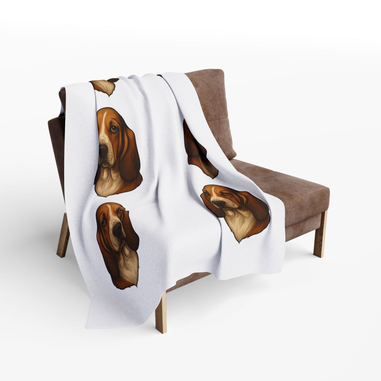 Basset Hound Head Arctic Fleece Blanket