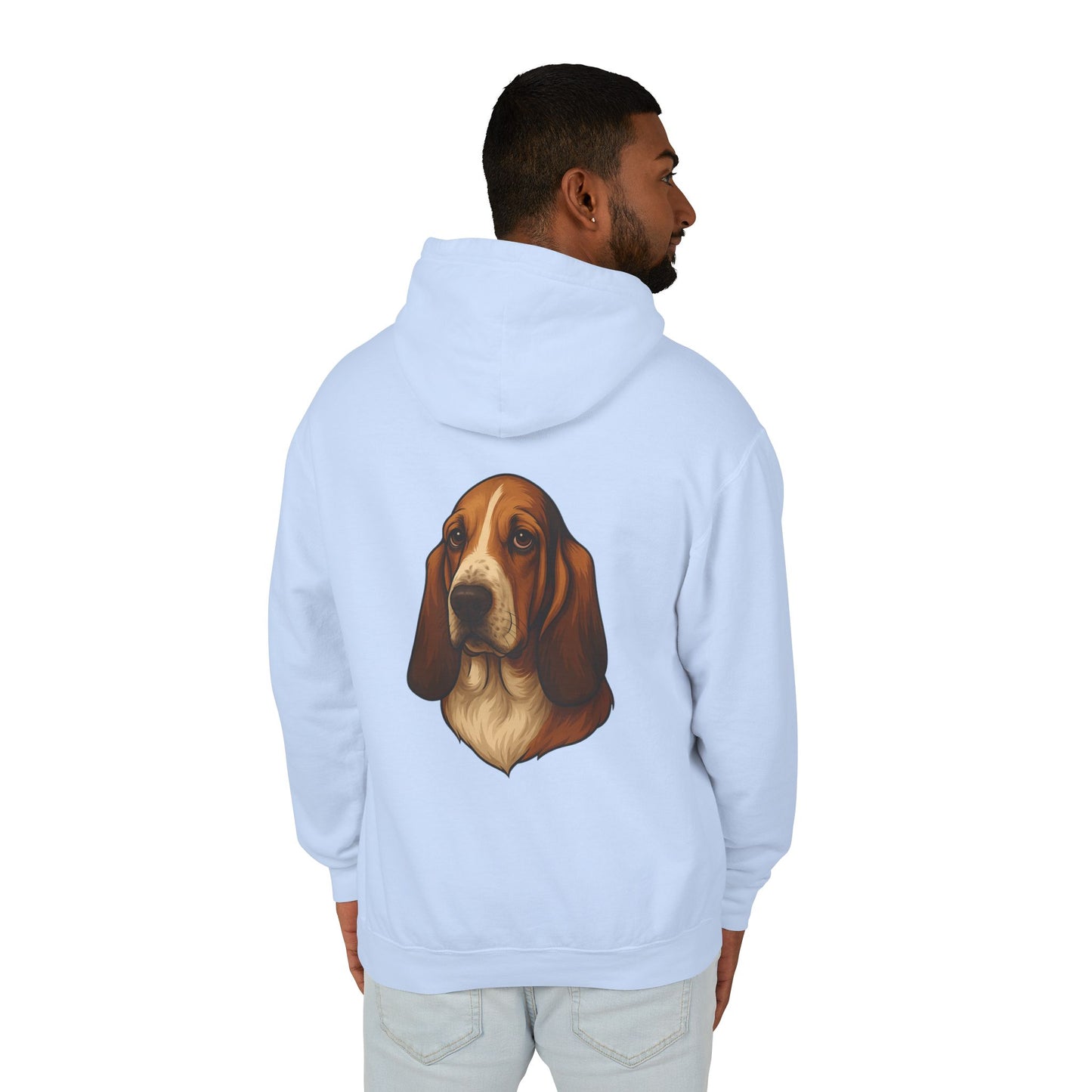 Basset Hound Head Unisex Lightweight Hoodie