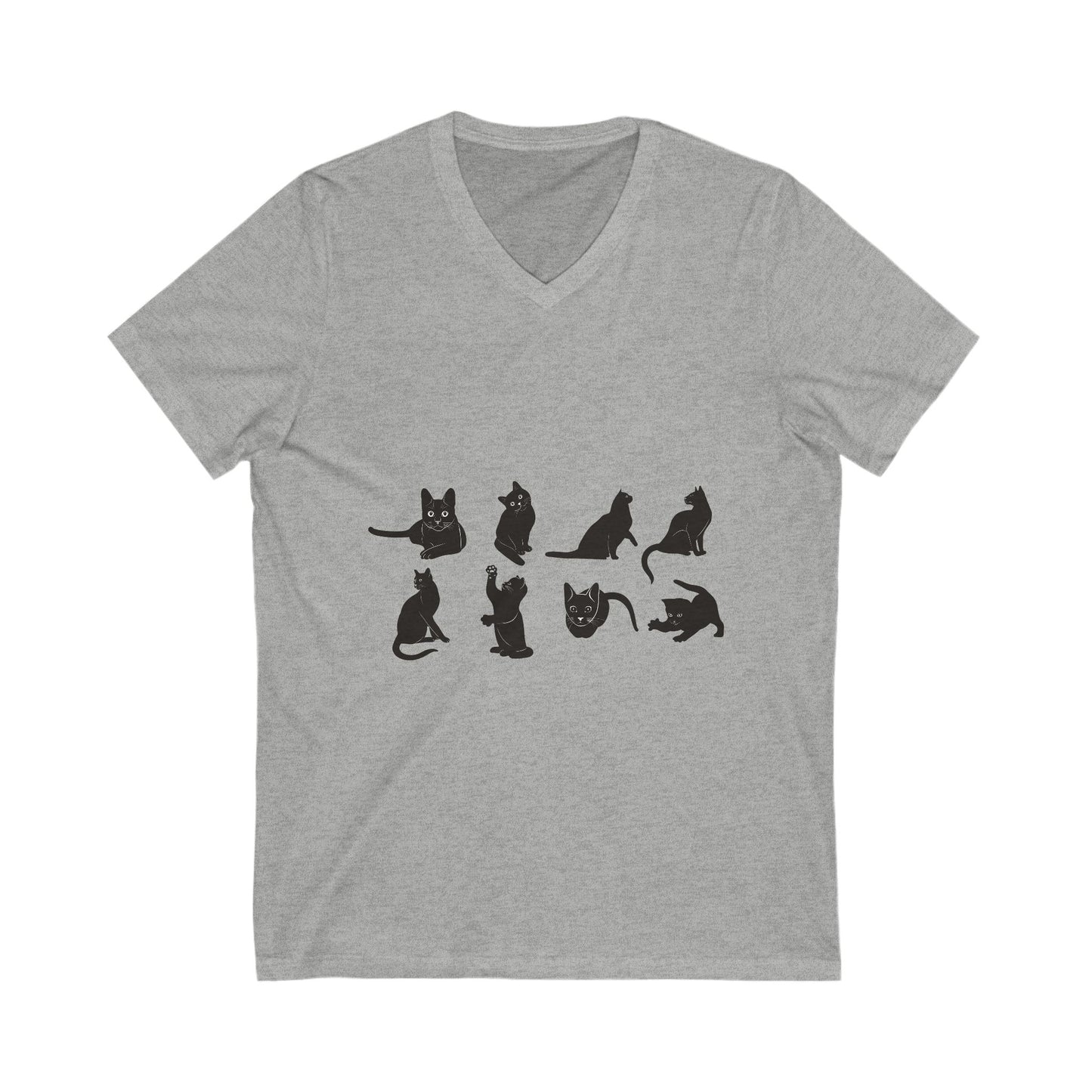Cats Unisex Short Sleeve V-Neck Tee