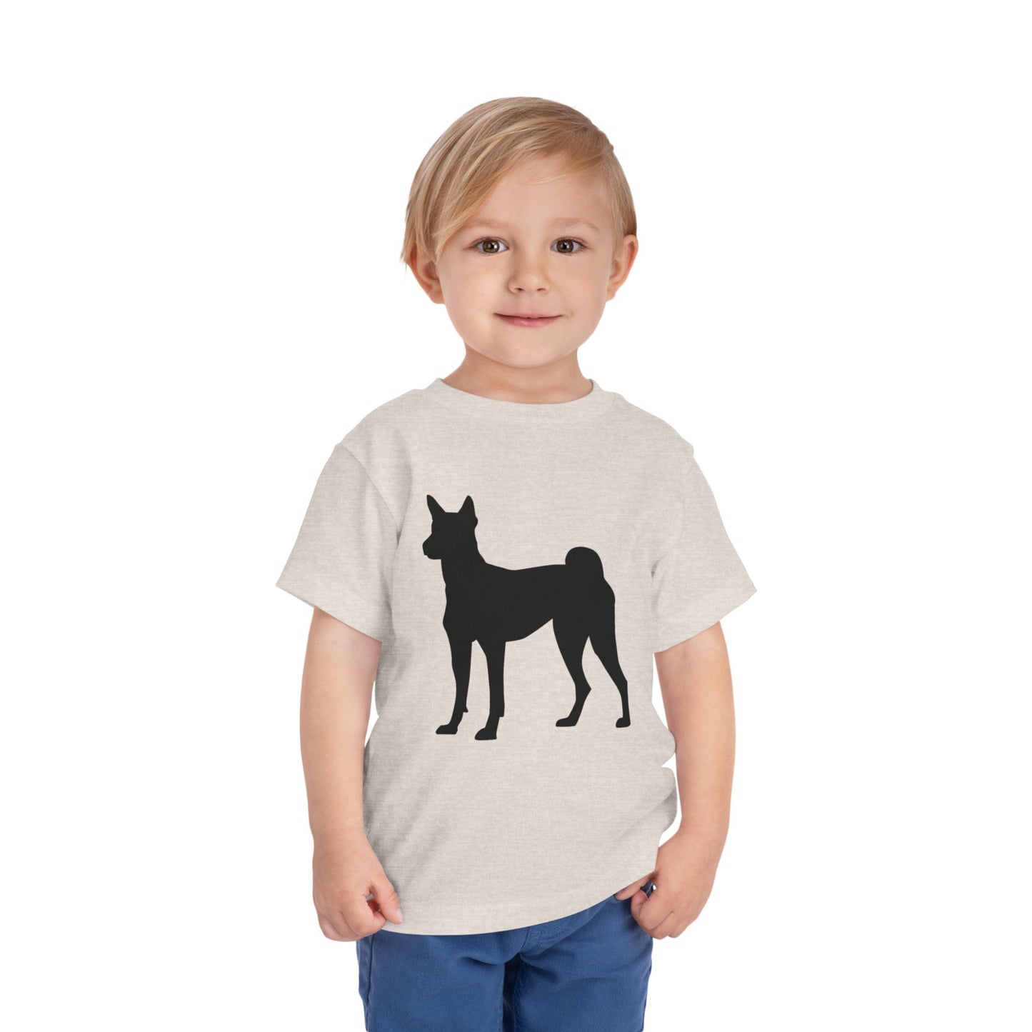 Basenji Silhouette Toddler Unisex Short Sleeve Crewneck Tee