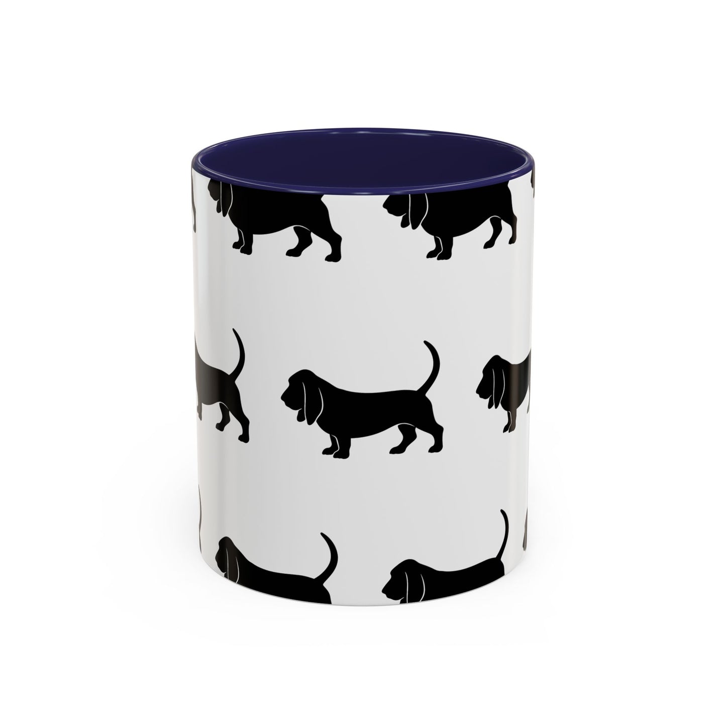 Basset Hound Silhouette 2-Tone Coffee Mug