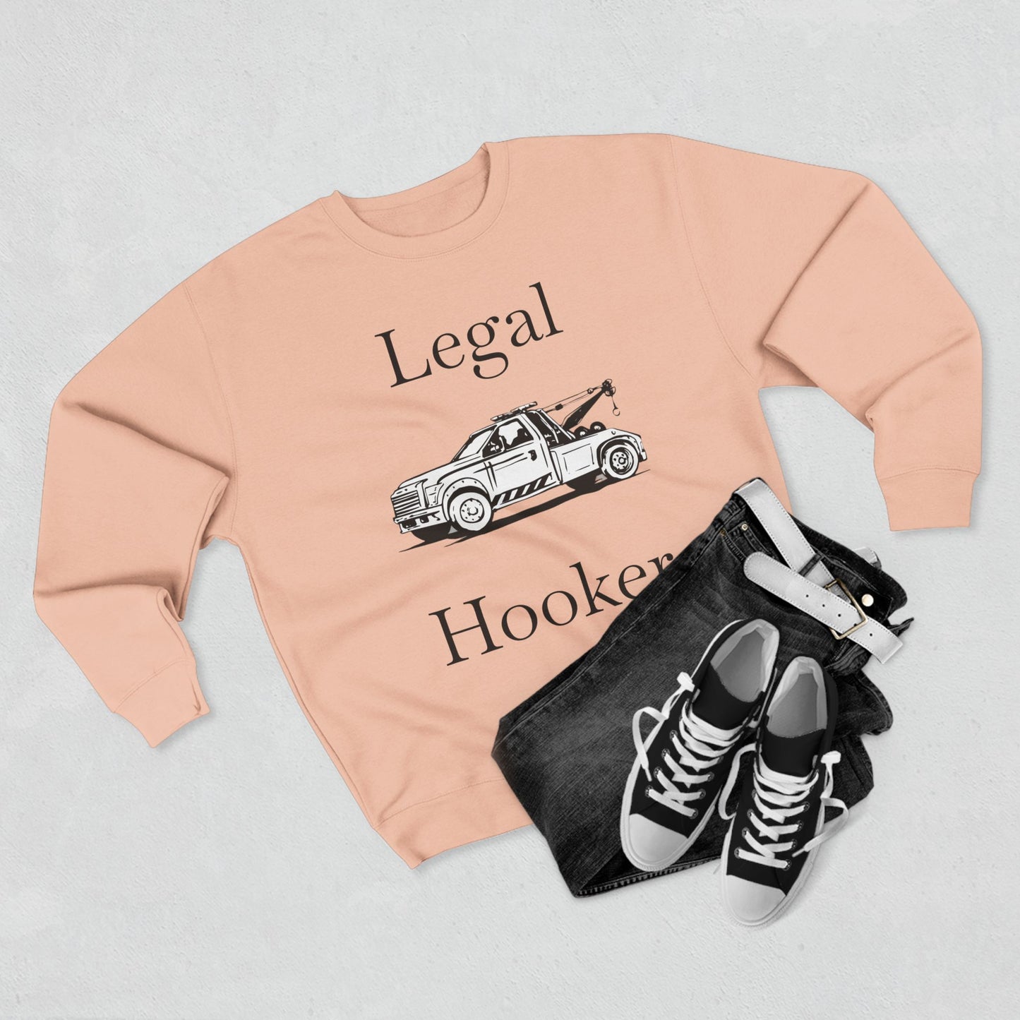 Legal H**ker Wheel Lift Tow Truck Unisex Crewneck Sweatshirt