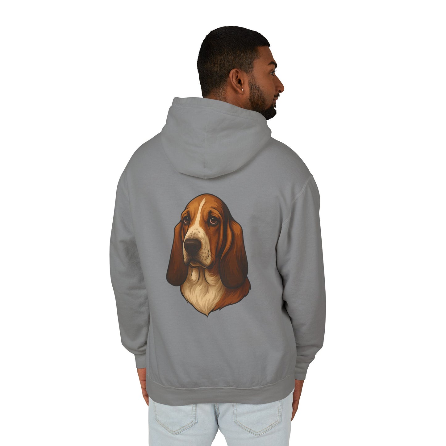 Basset Hound Head Unisex Lightweight Hoodie