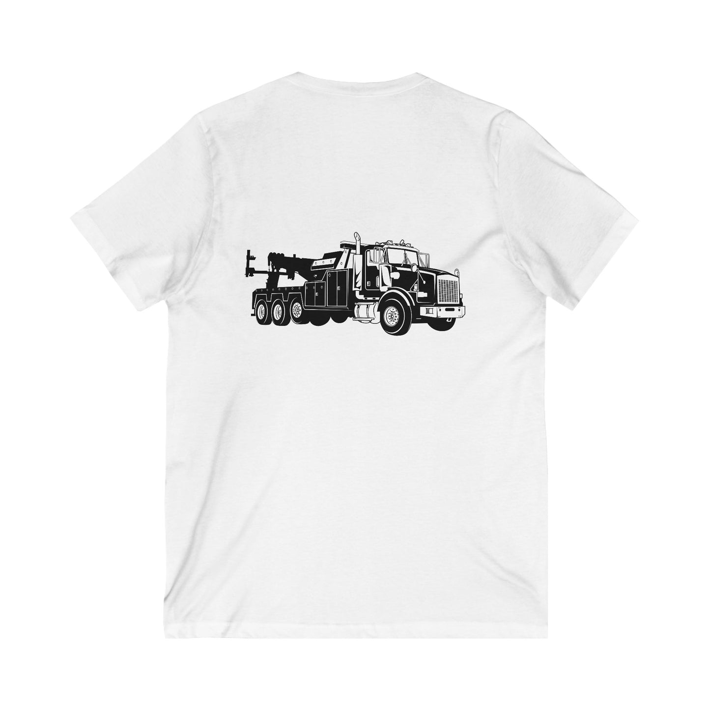 Heavy Tow Truck Unisex Short Sleeve V-Neck Tee