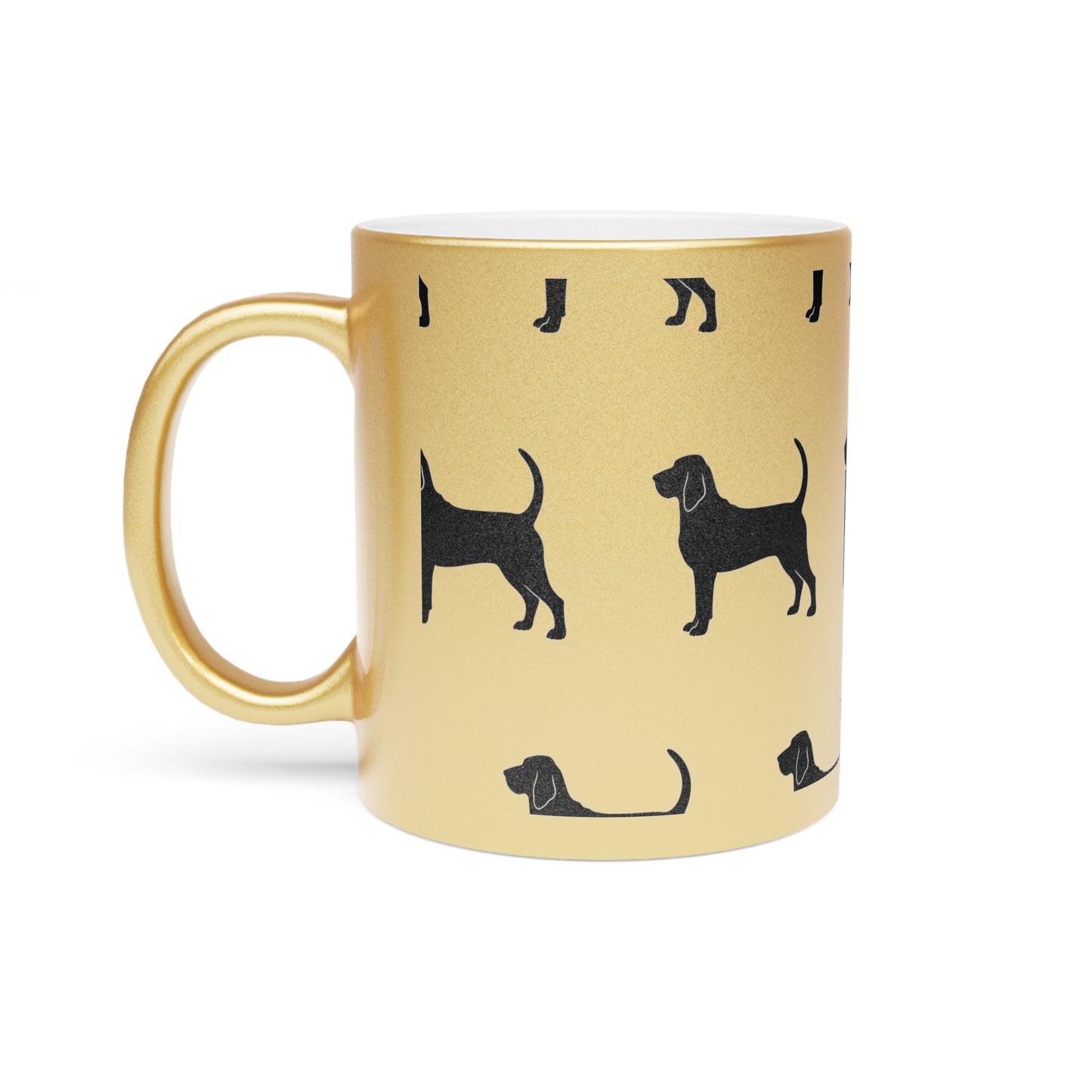 Bloodhound Silhouette Metallic Coffee Mug