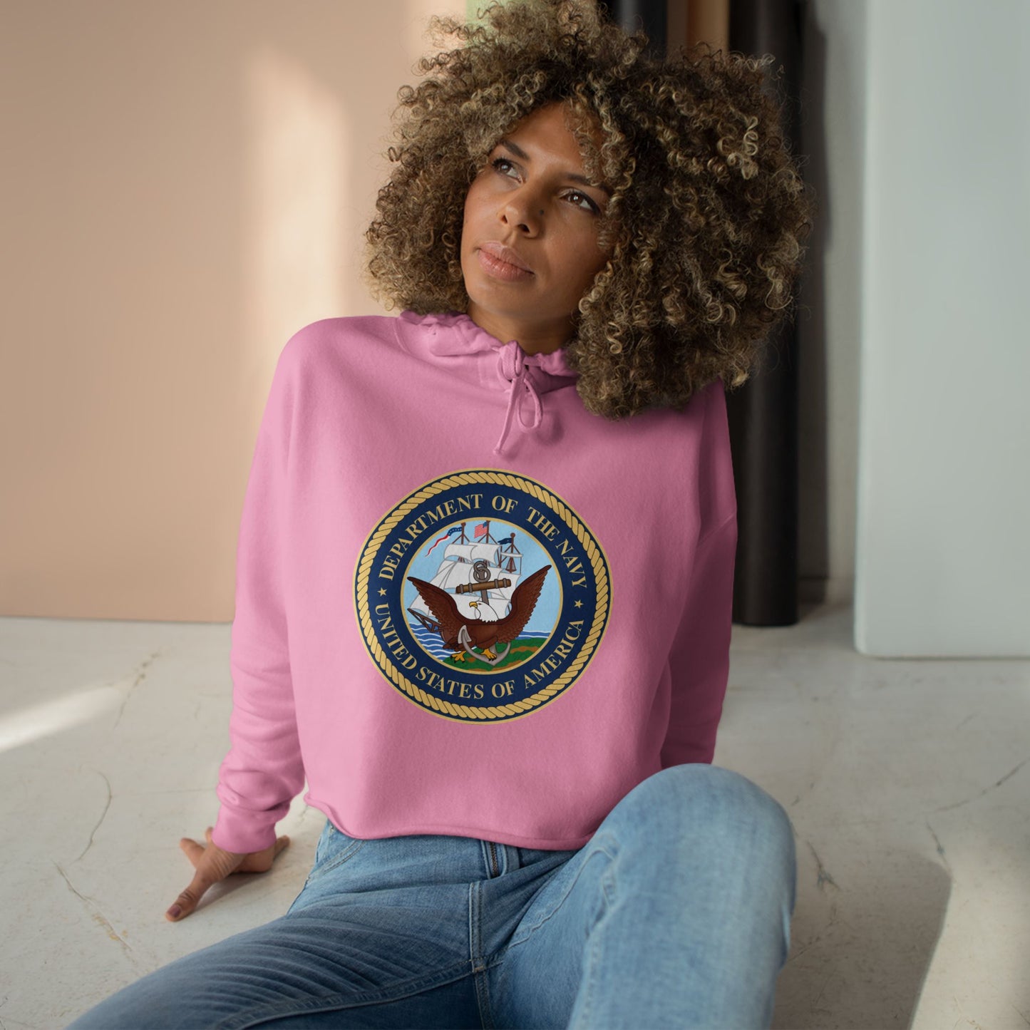 US Navy Women's Crop Hoodie
