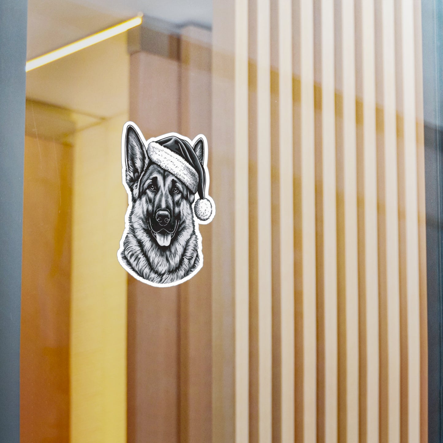 Santa Paws German Shepherd Vinyl Decal