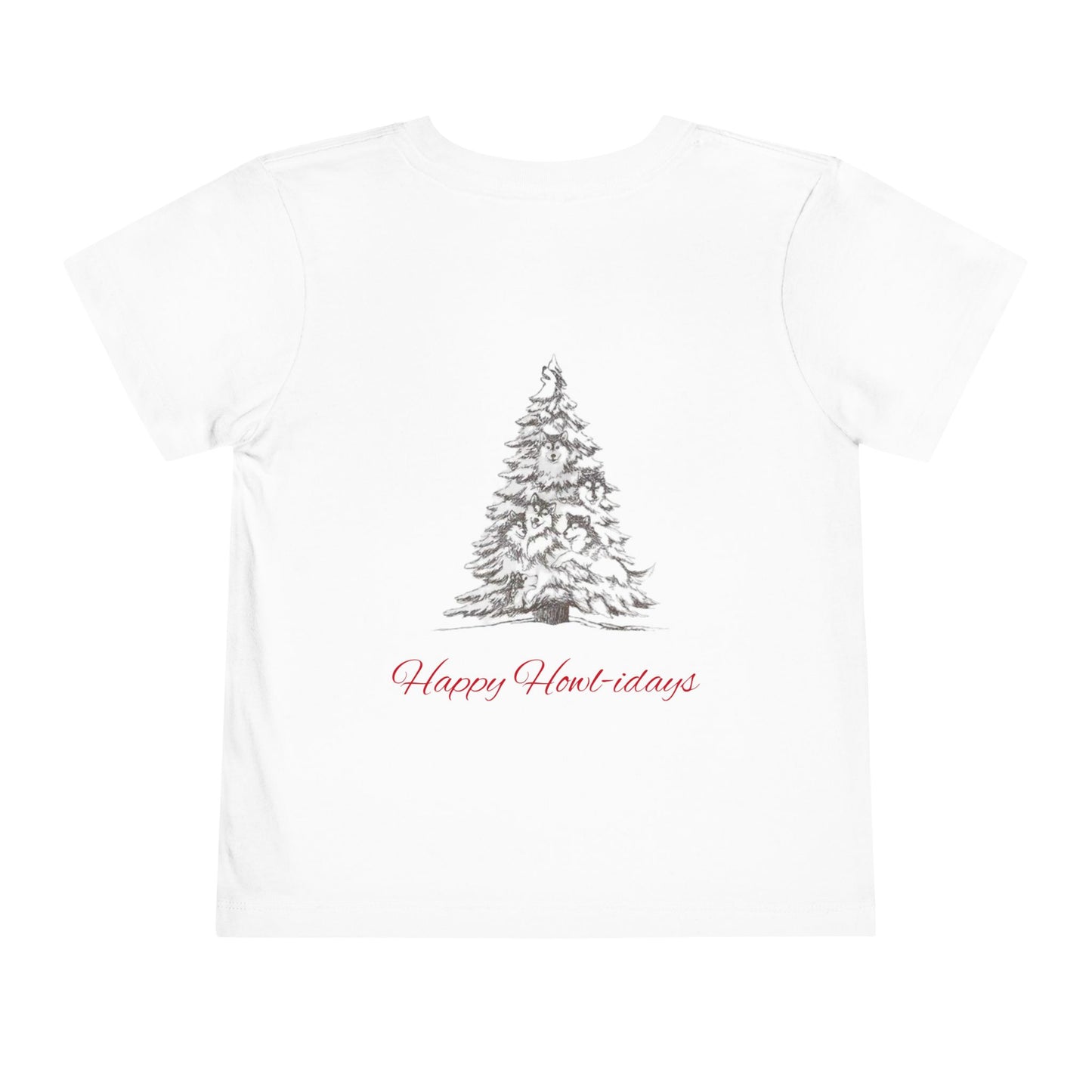 Happy Howl-idays Toddler Unisex Short Sleeve Crewneck Tee