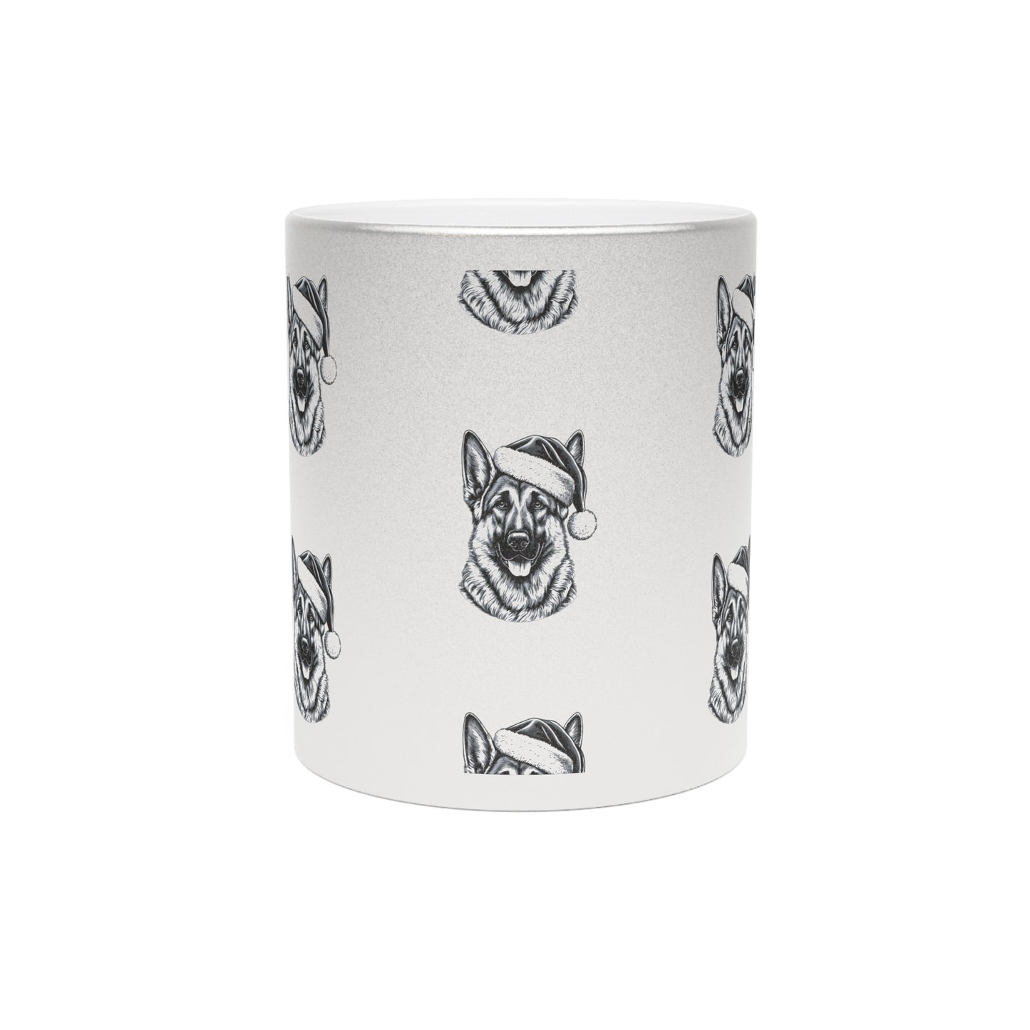 Santa Paws German Shepherd Metallic Coffee Mug