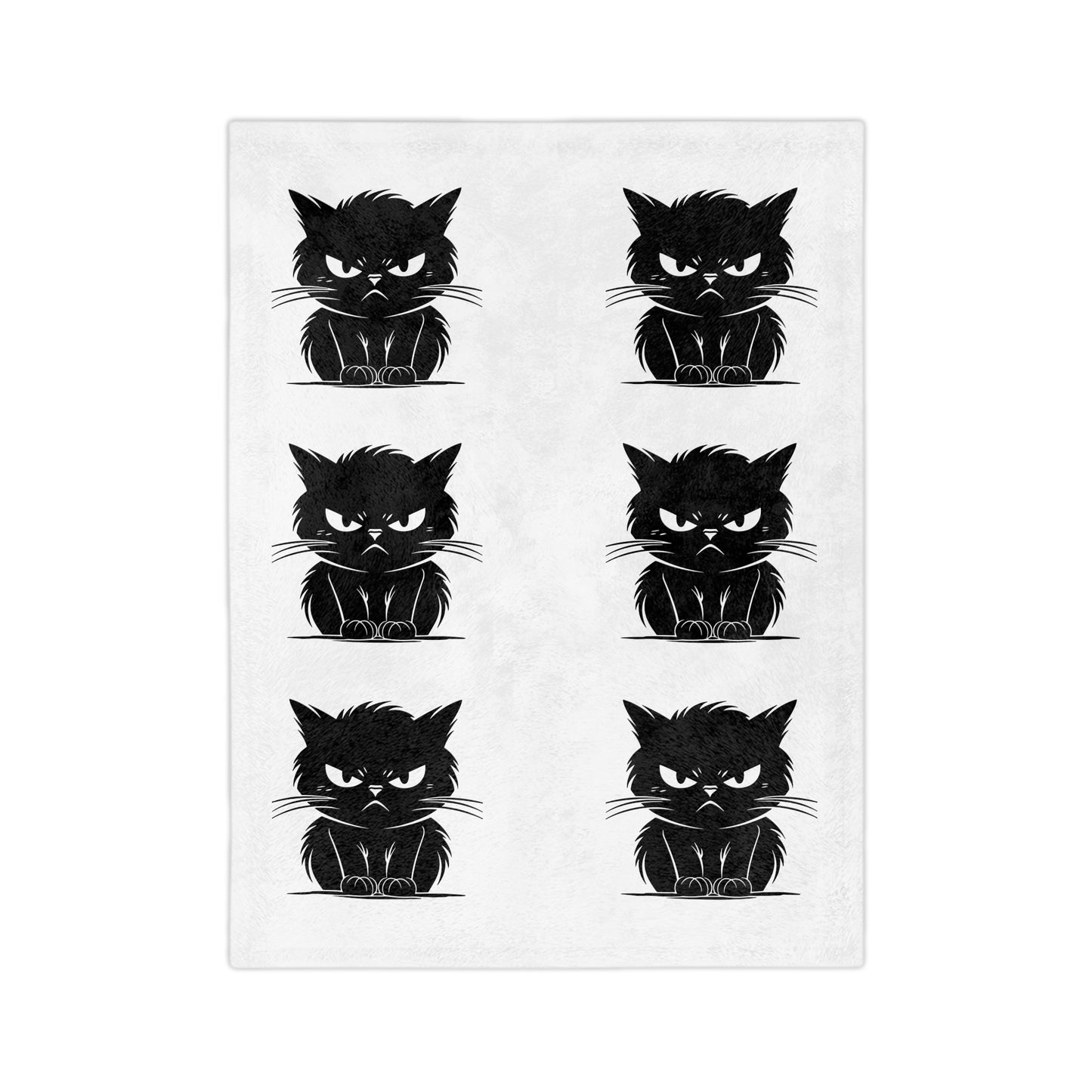 Angry Cat Velveteen Microfiber Blanket