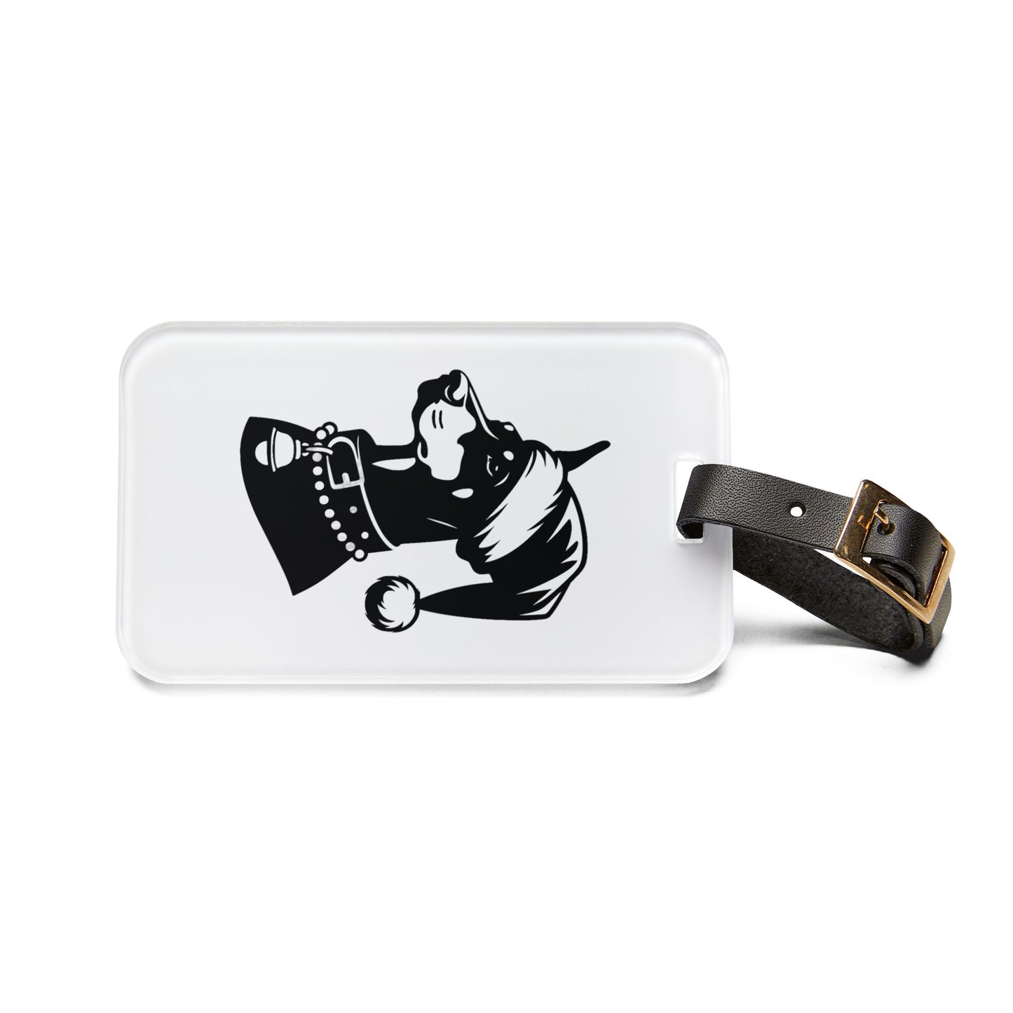Santa Paws Doberman Leather Strap Luggage Tag