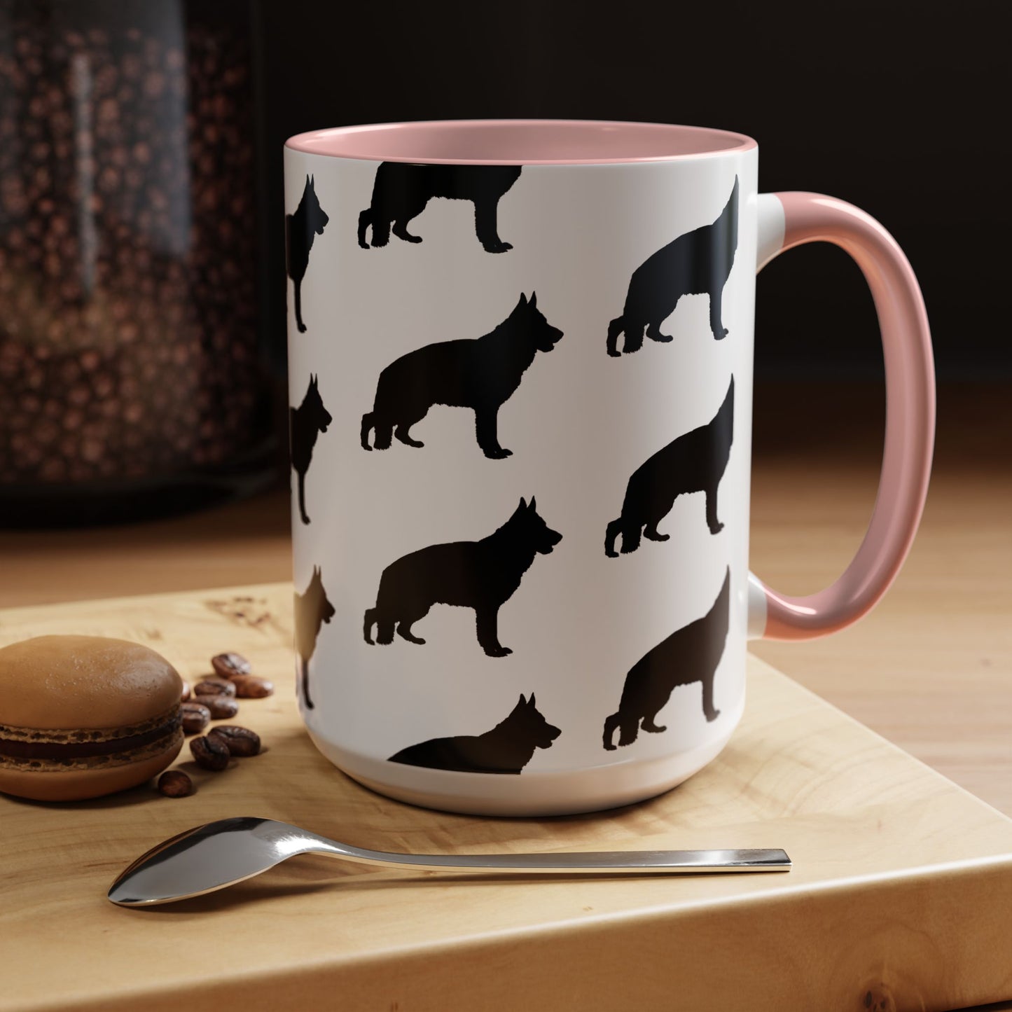 German Shepherd Silhouette 2-Tone Coffee Mug