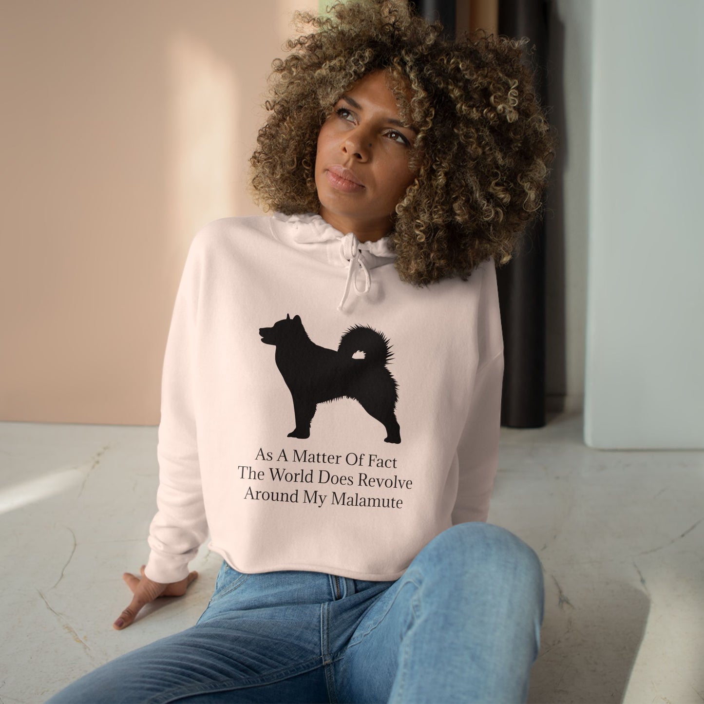 Matter Of Fact Malamute Women's Crop Hoodie