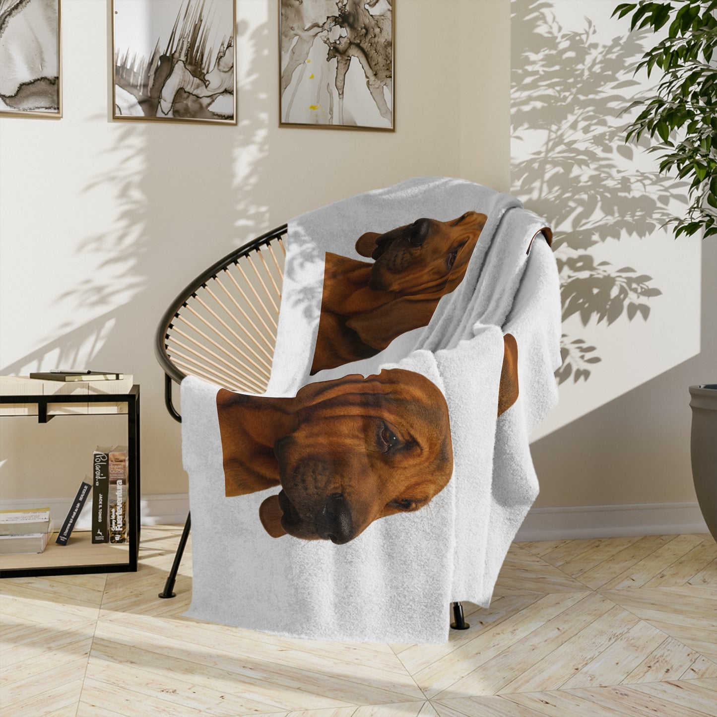 Bloodhound Head Velveteen Microfiber Blanket